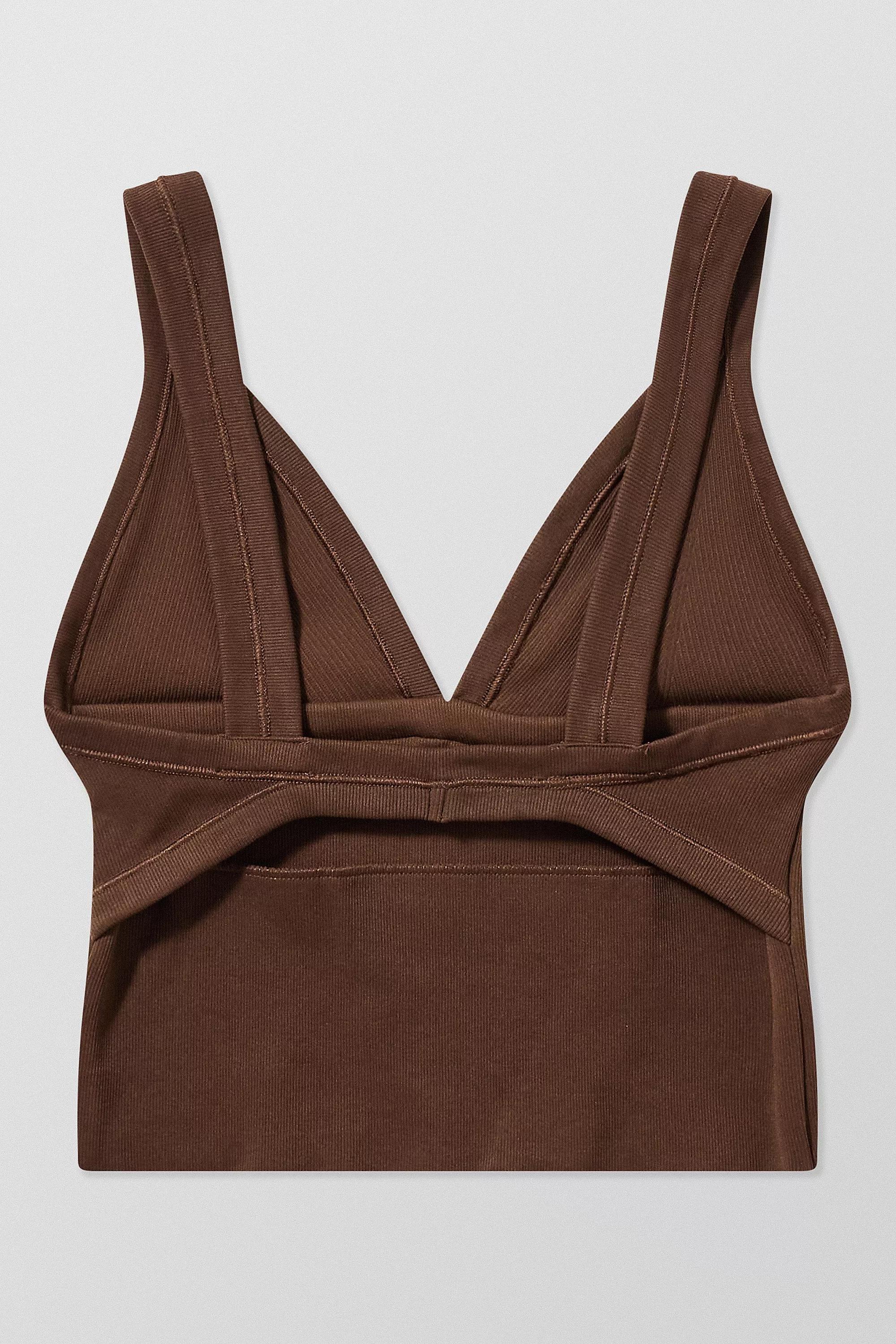 Brown Uo Seamless Cut Out Top, , large image number 5