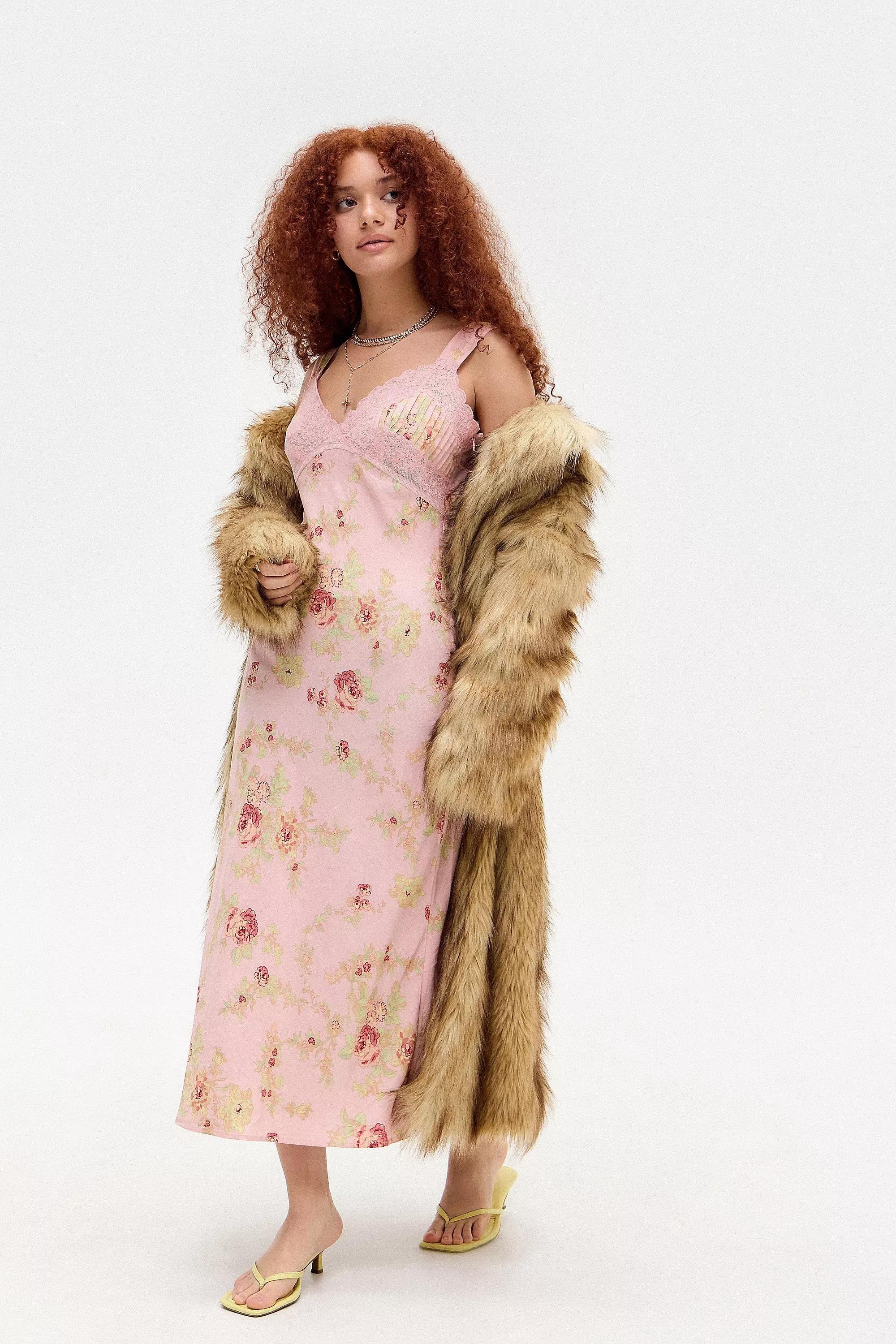 Pink Light Before Dark Printed Midi Dress, , large image number 2