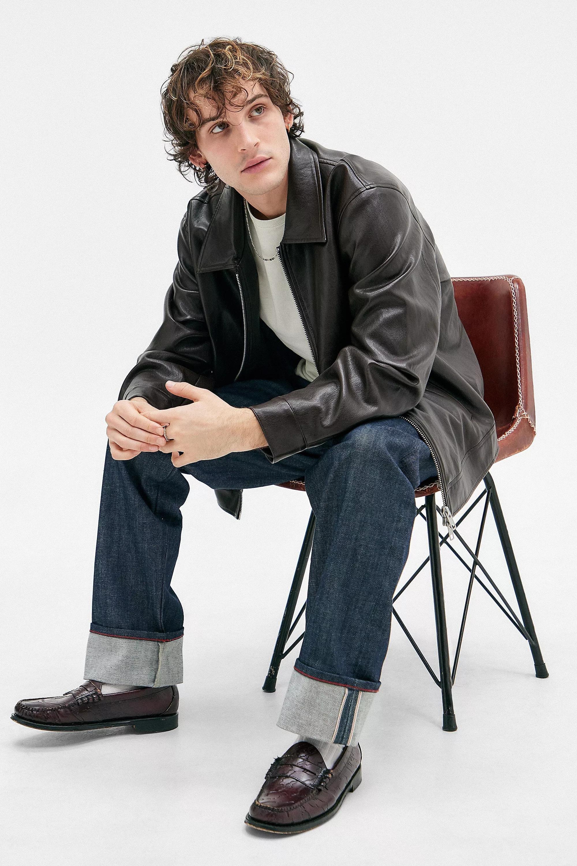 Brown Bdg Faux Leather Jacket, , large image number 2