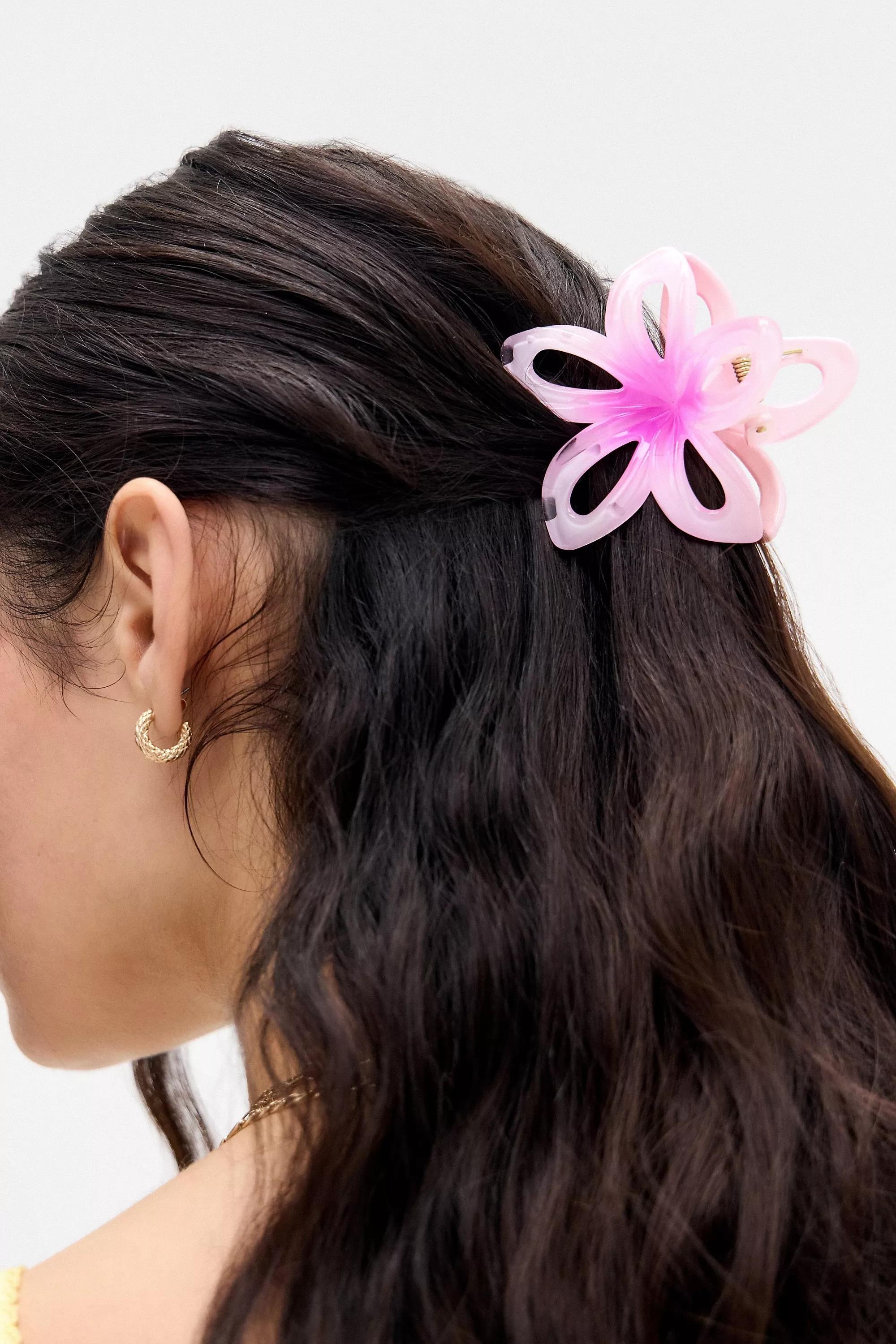 Pink Flower Cut-Out Claw Clip, PINK, large image number 0