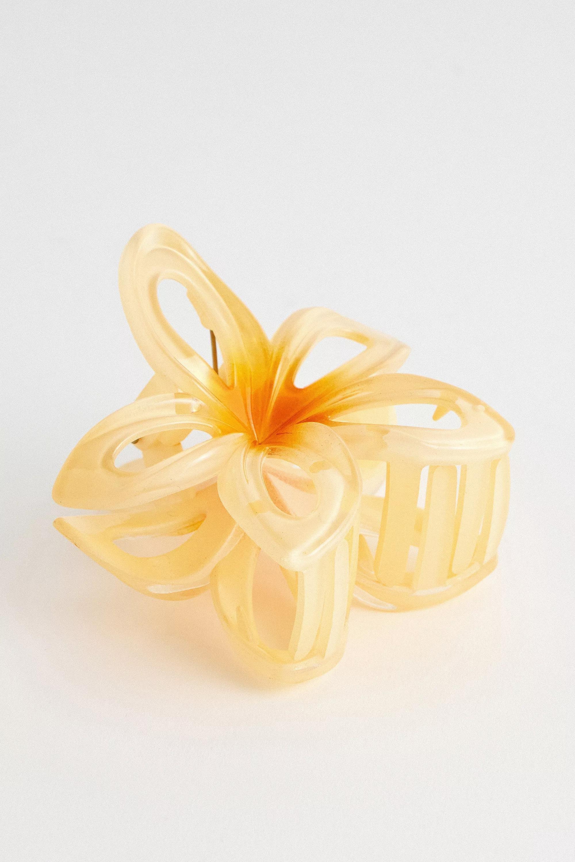 Orange Flower Cut-Out Claw Clip, ORANGE, large image number 1