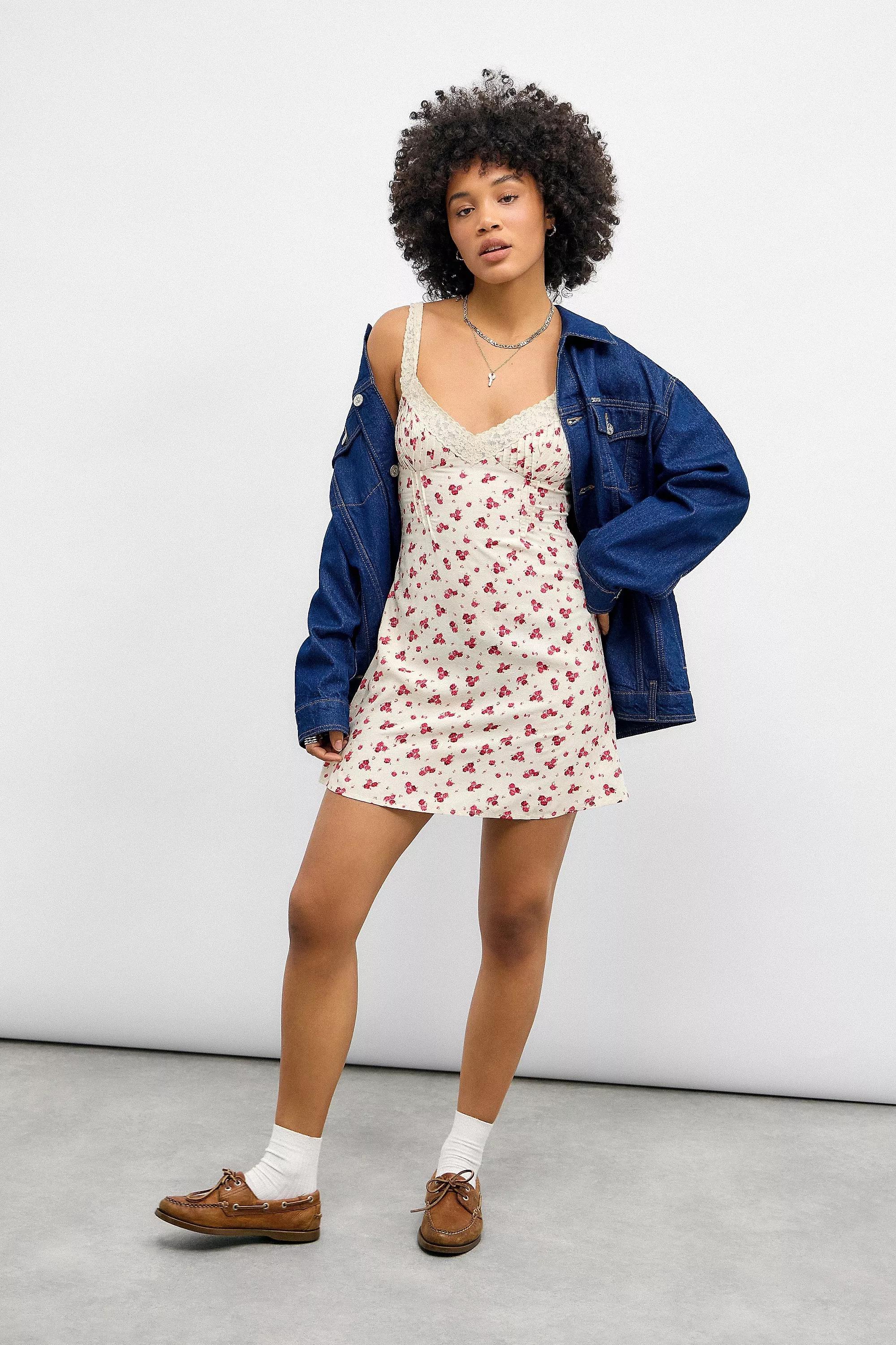 Cream Light Before Dark Floral Printed Dress, , large image number 0
