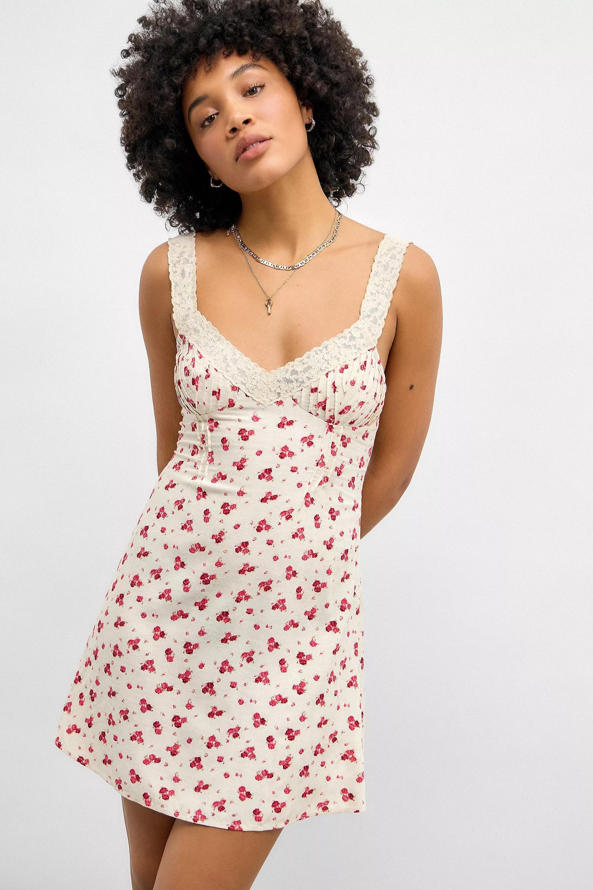 Cream Light Before Dark Floral Printed Dress, , large image number 2