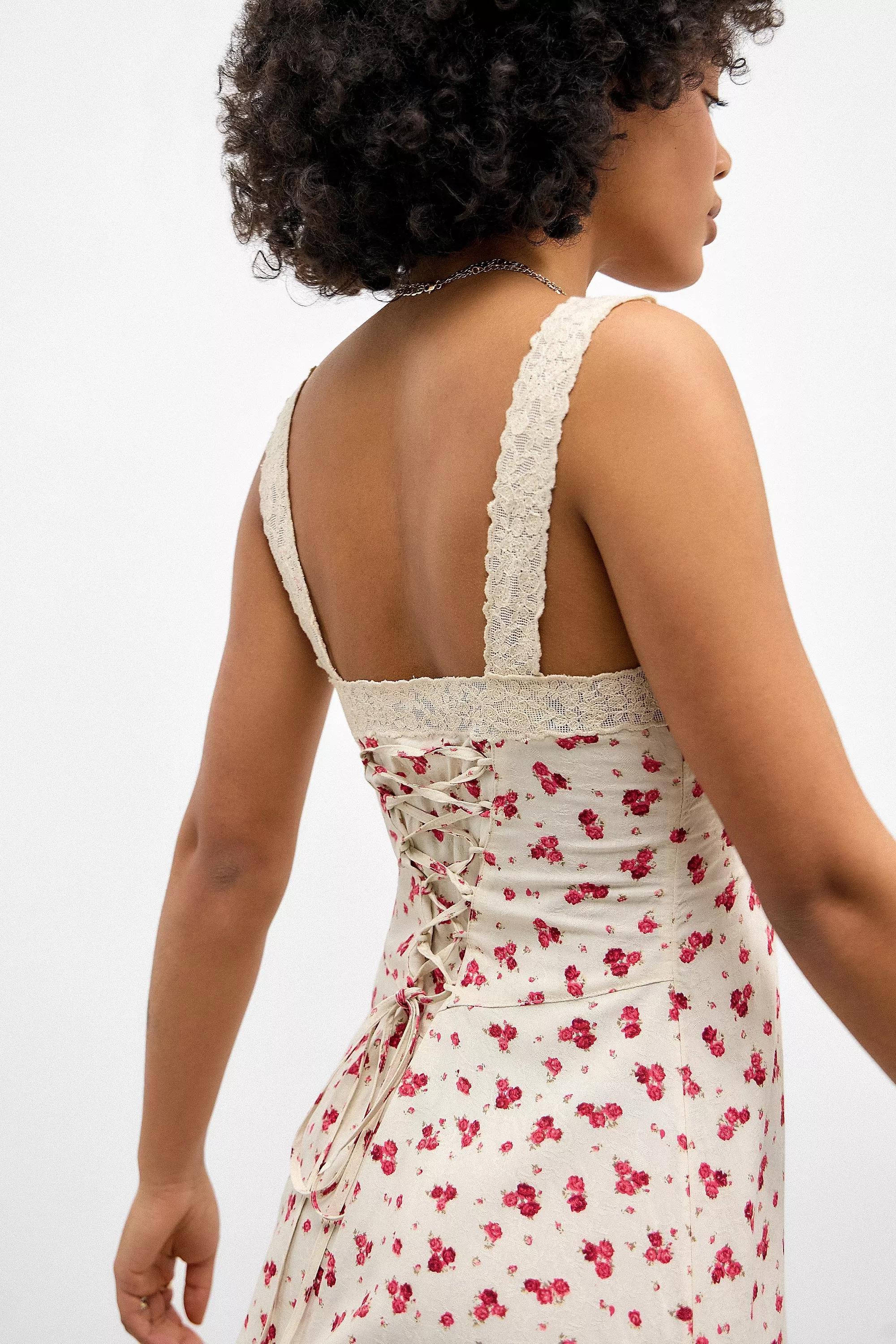 Cream Light Before Dark Floral Printed Dress, , large image number 4