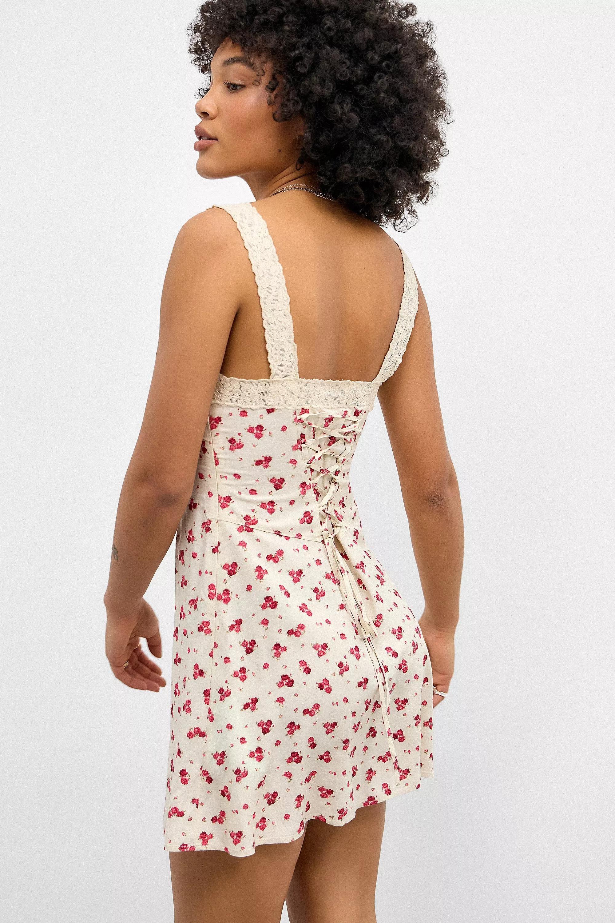 Cream Light Before Dark Floral Printed Dress, , large image number 5