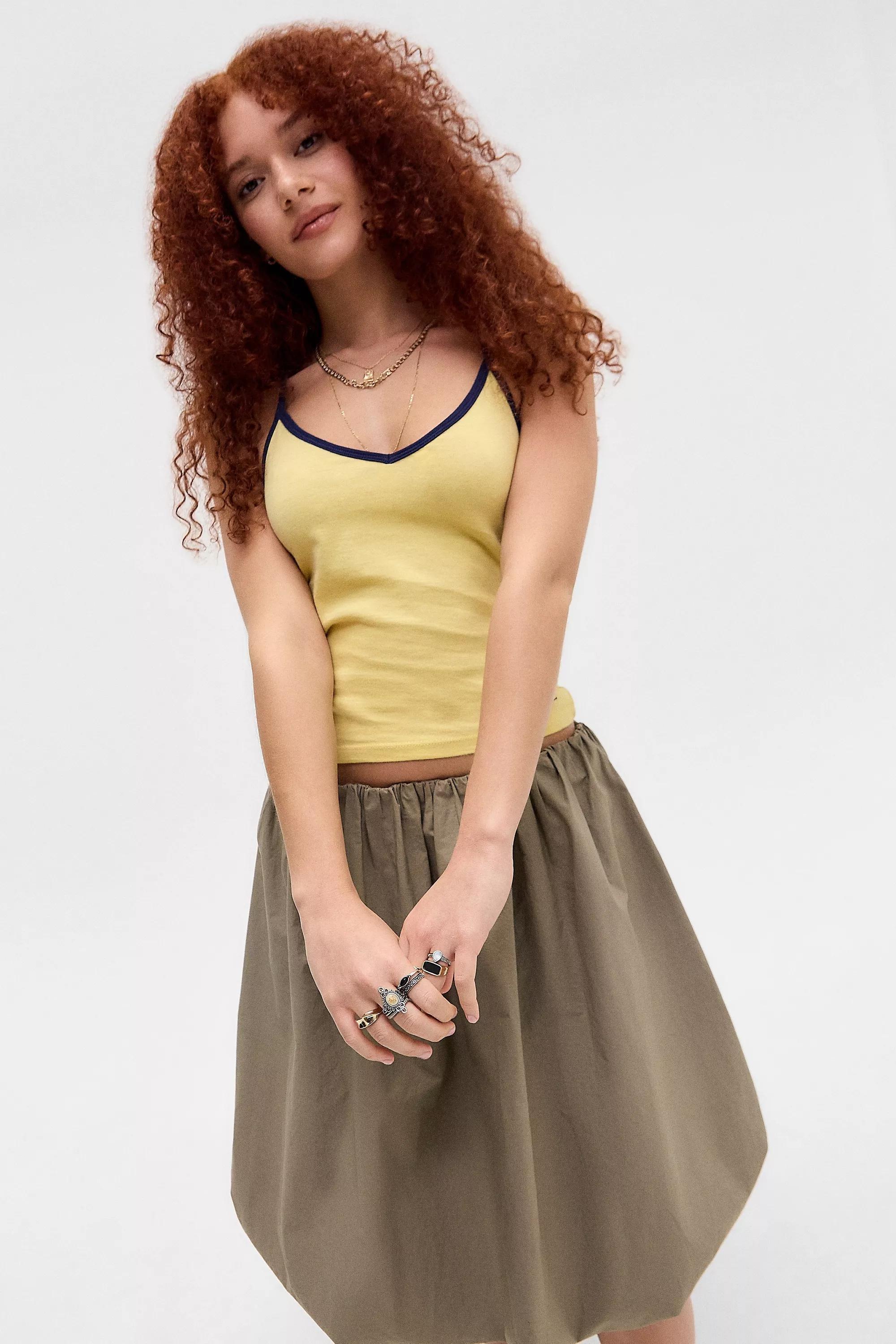 Yellow iets frans... Leo V-Neck Tank Top, YEL, large image number 0