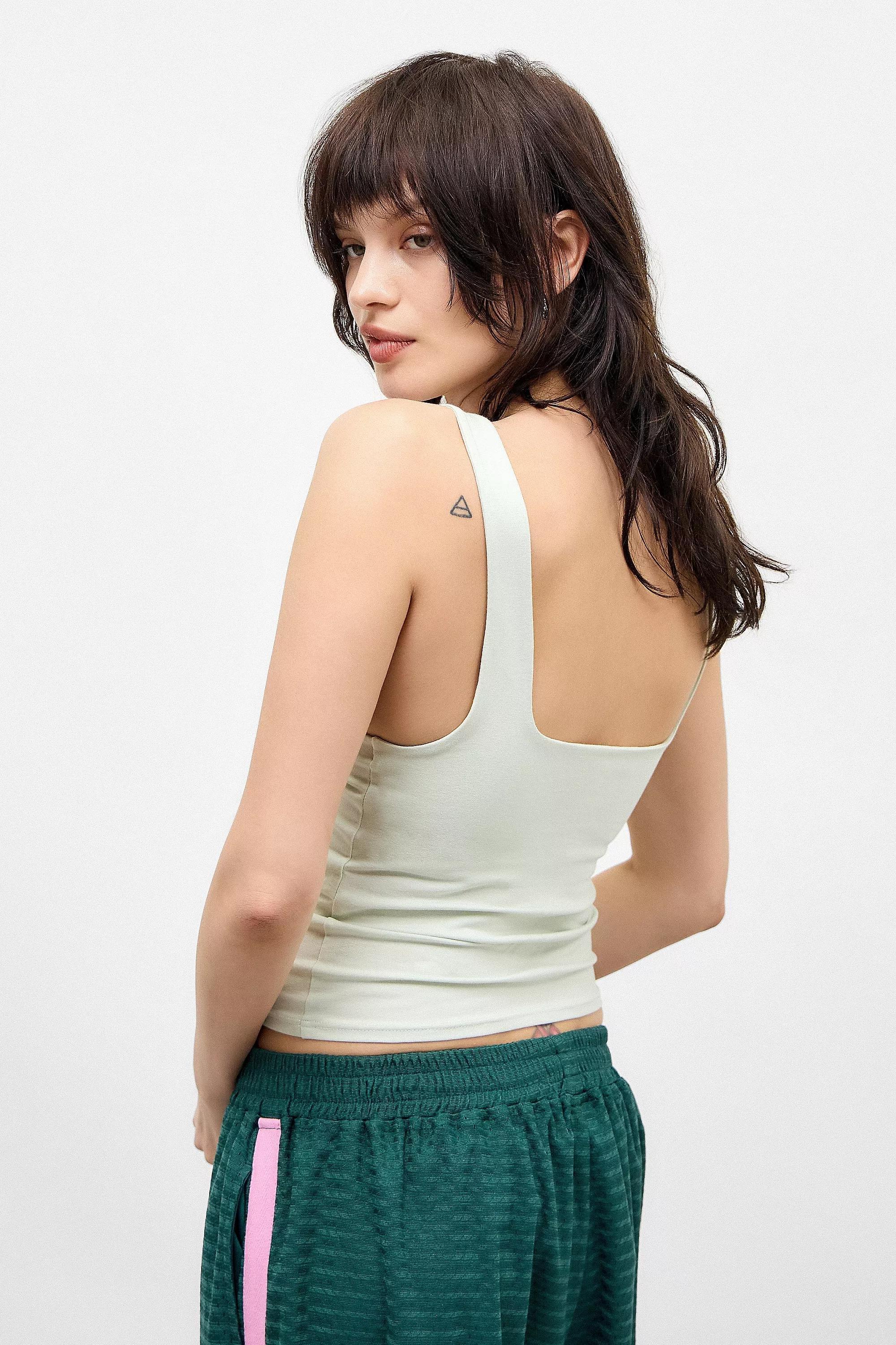 Green Silence + Noise Cairo Built-In Bralette Tank Top, , large image number 3