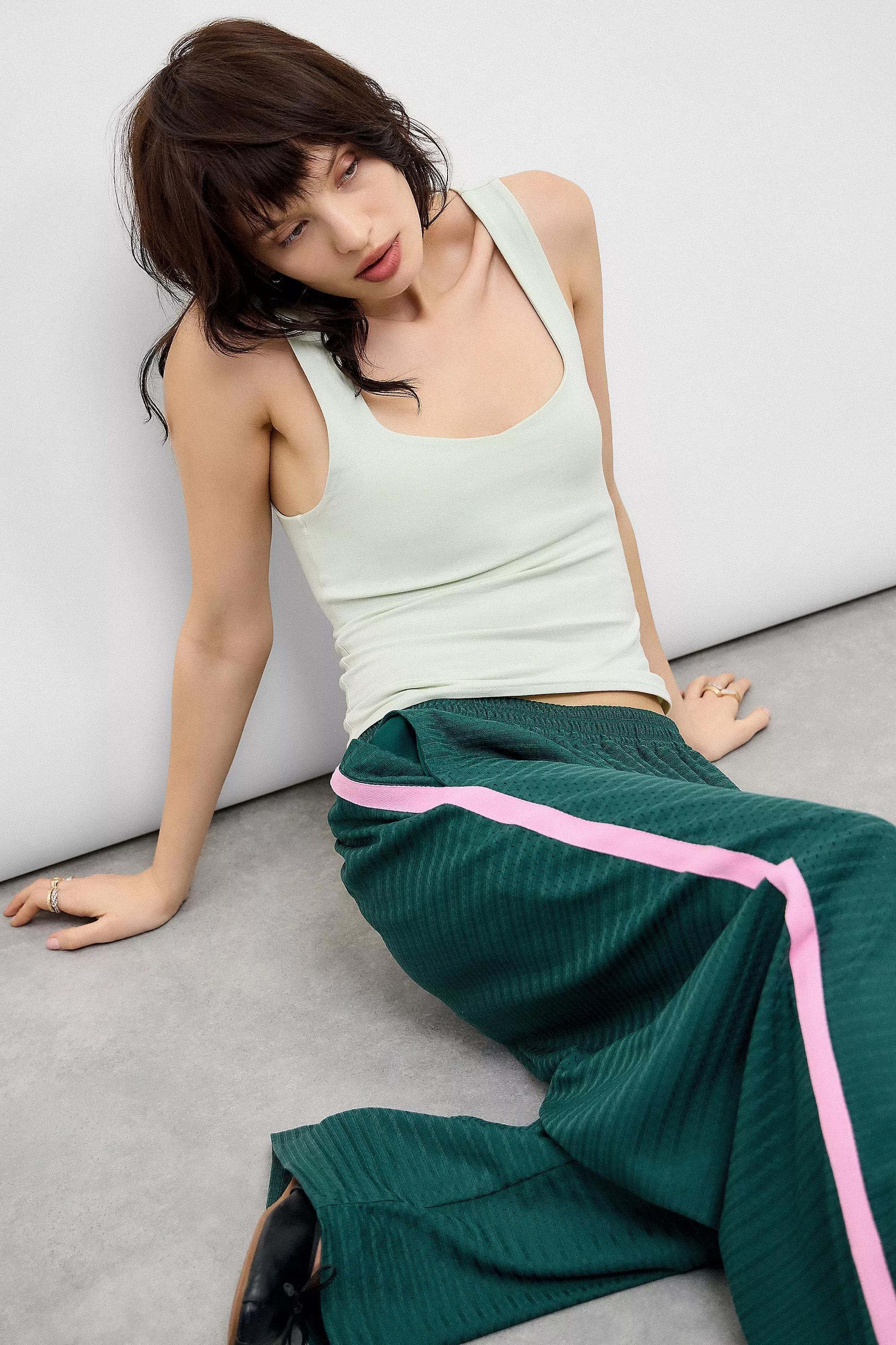 Green Silence + Noise Cairo Built-In Bralette Tank Top, , large image number 4