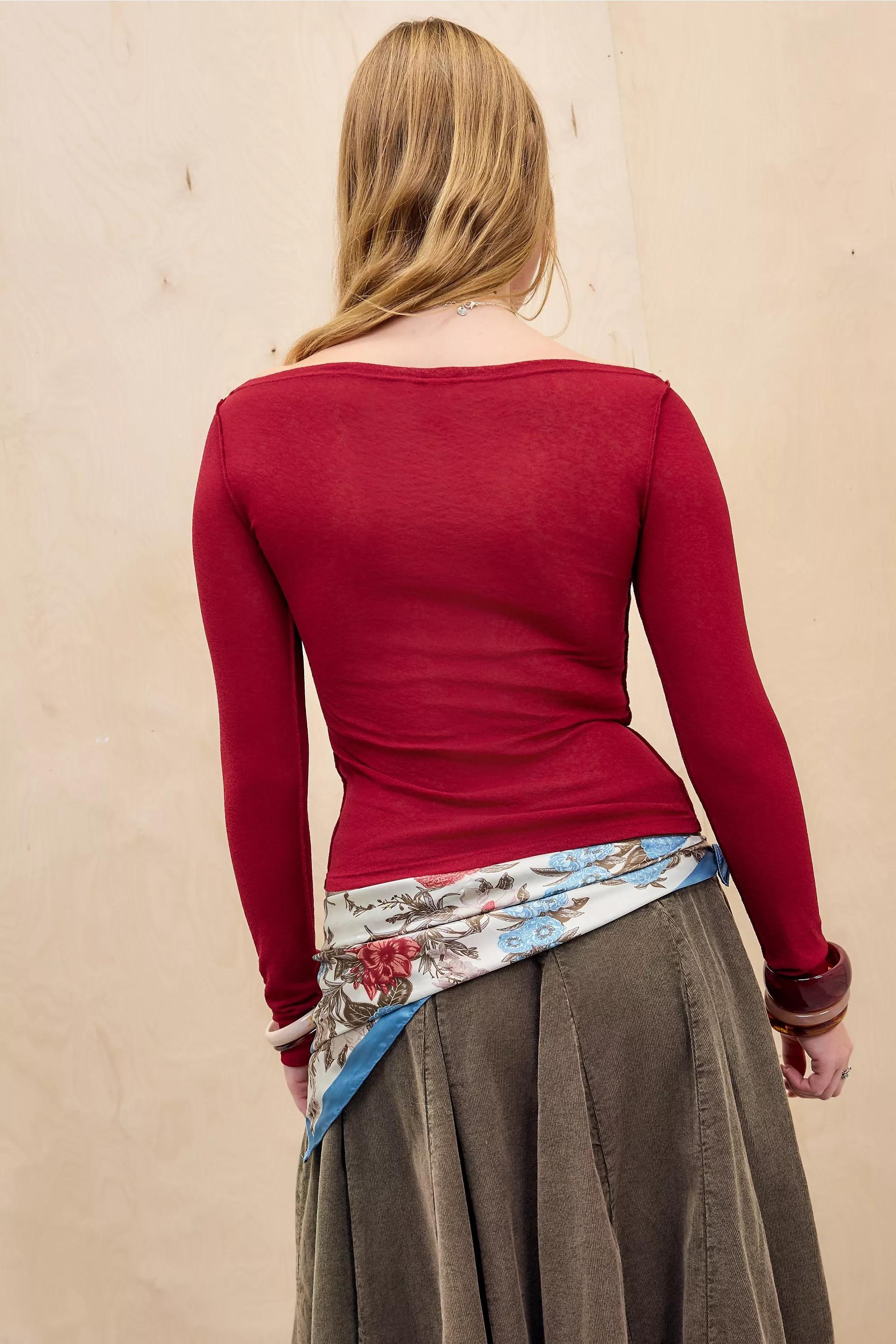 UO Frankie Slash Top, WINE, large image number 3