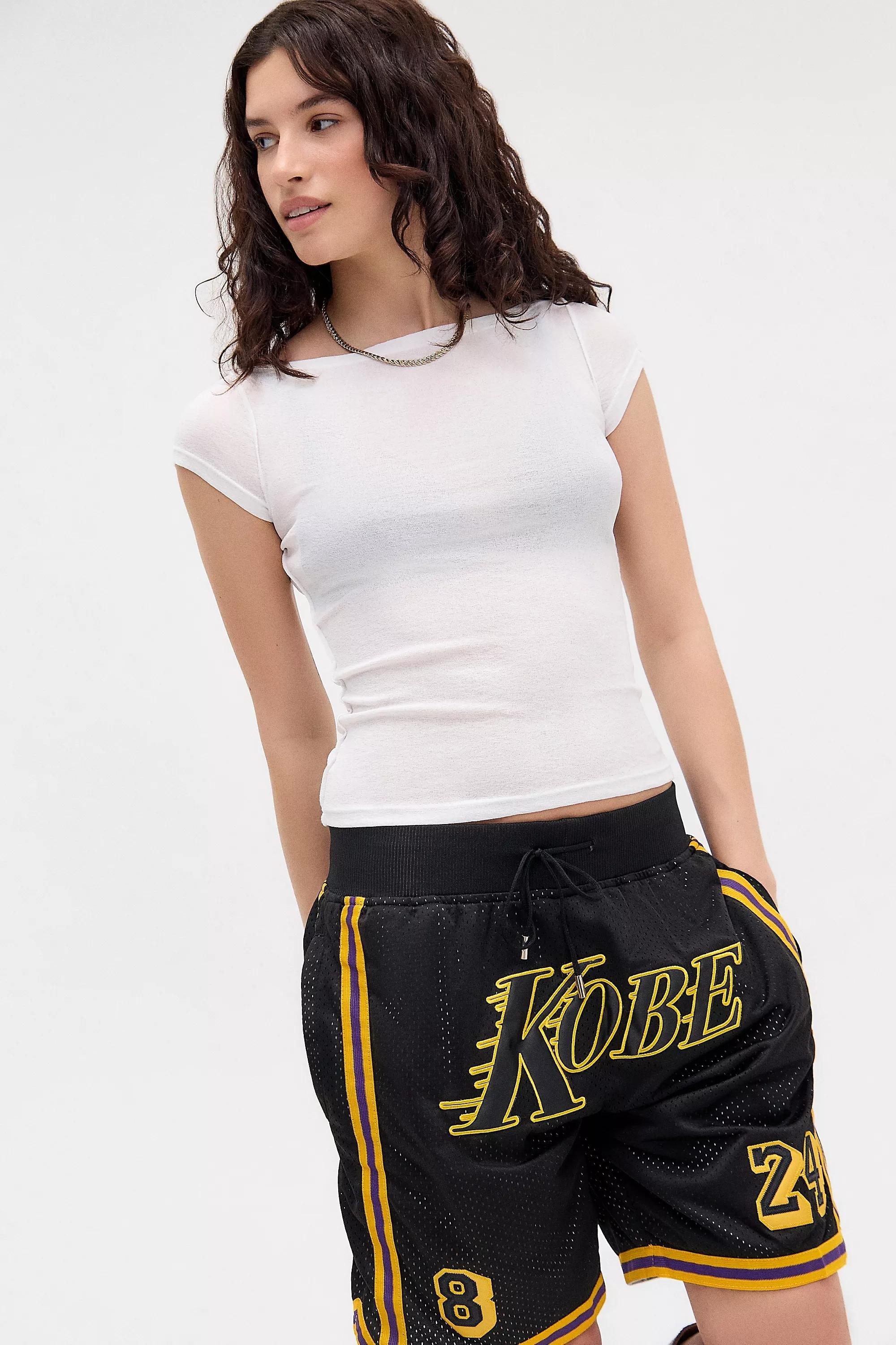 White UO Frankie Short Sleeve Slash Top, WHT, large image number 0