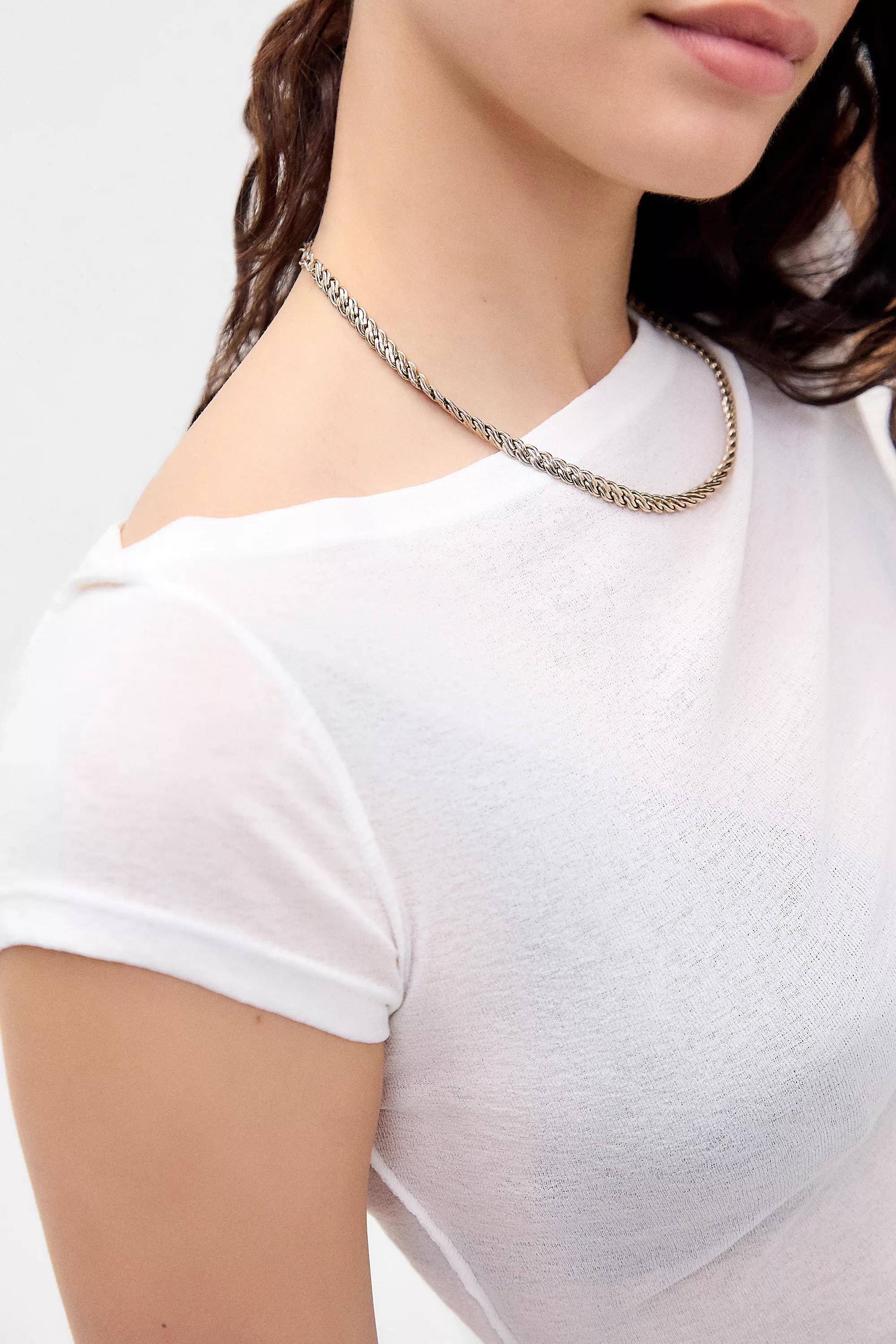 White UO Frankie Short Sleeve Slash Top, WHT, large image number 1