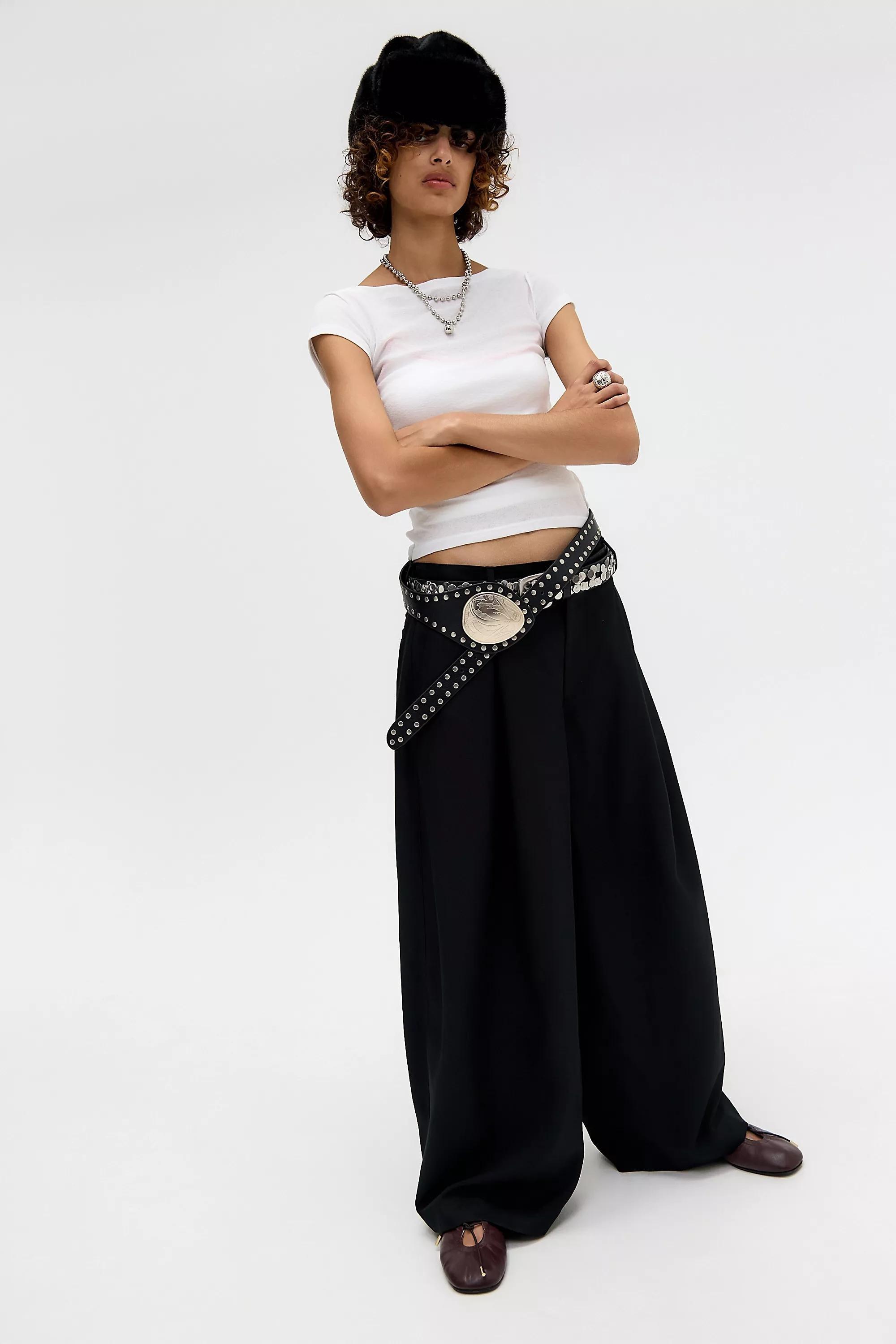 White UO Frankie Short Sleeve Slash Top, WHT, large image number 5