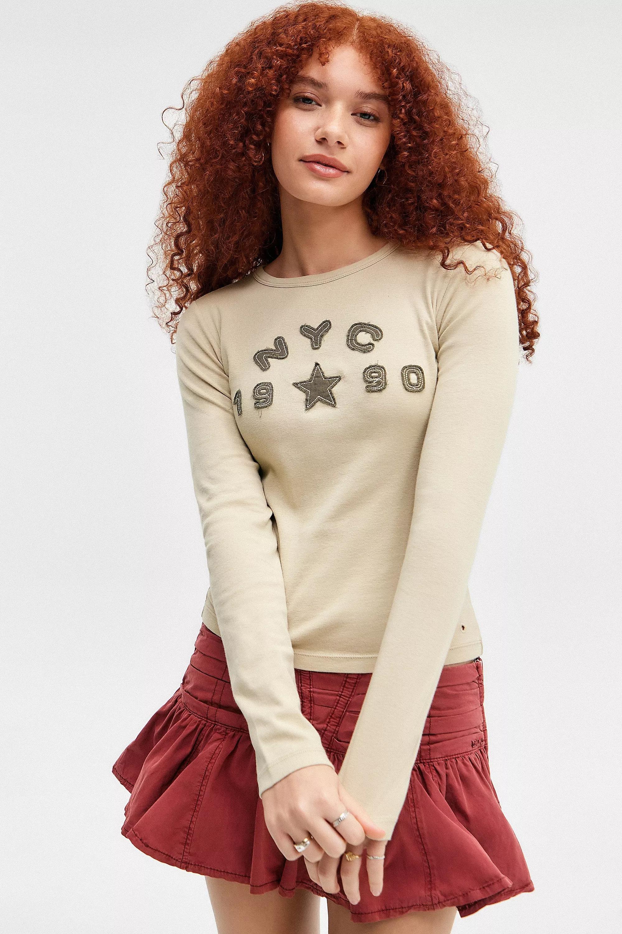 Beige Bdg Nyc 1990 Long Sleeve Baby T-Shirt, , large image number 2