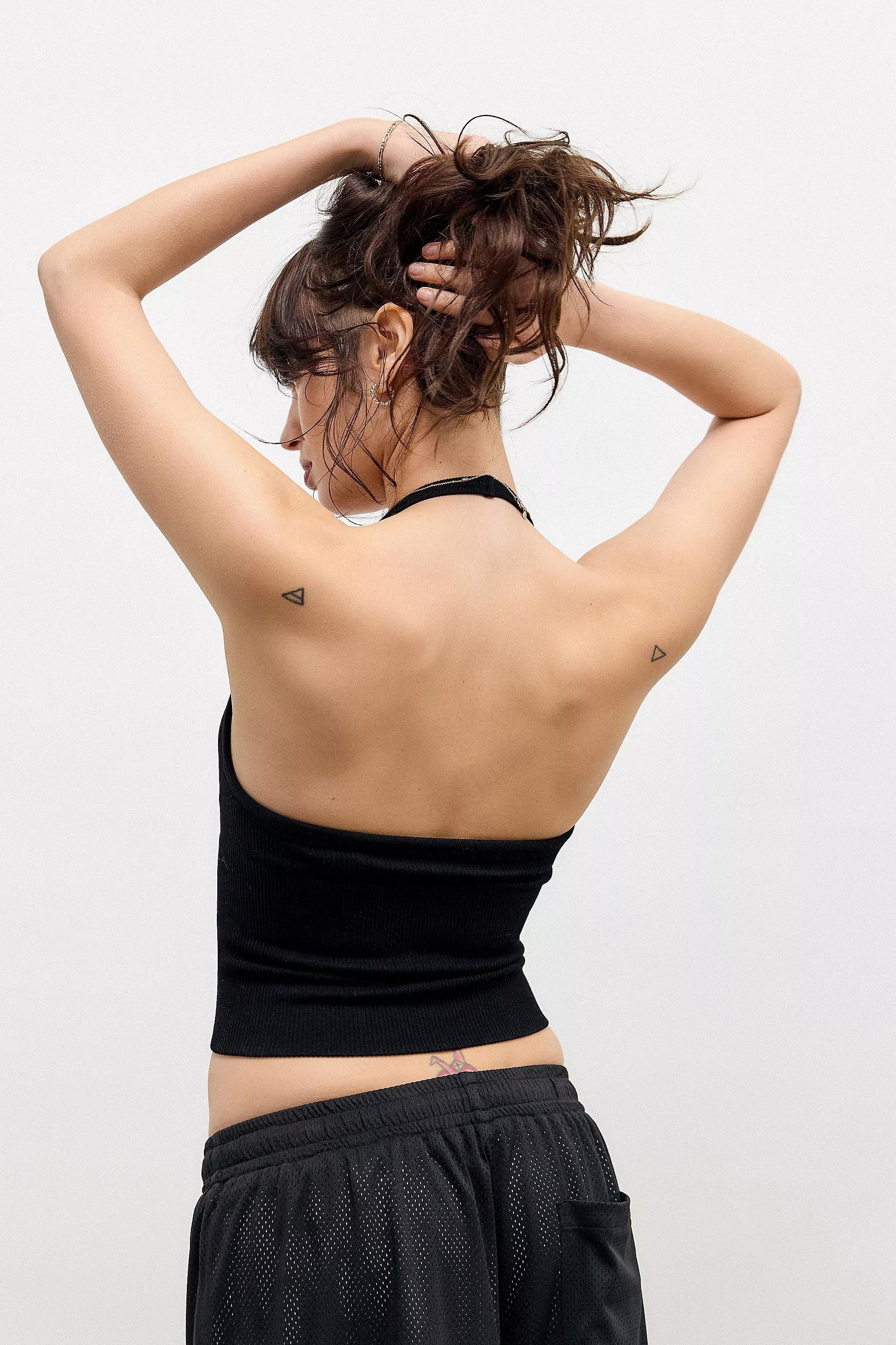 Black Out From Under Andi Plain Halterneck Top, BLK, large image number 3