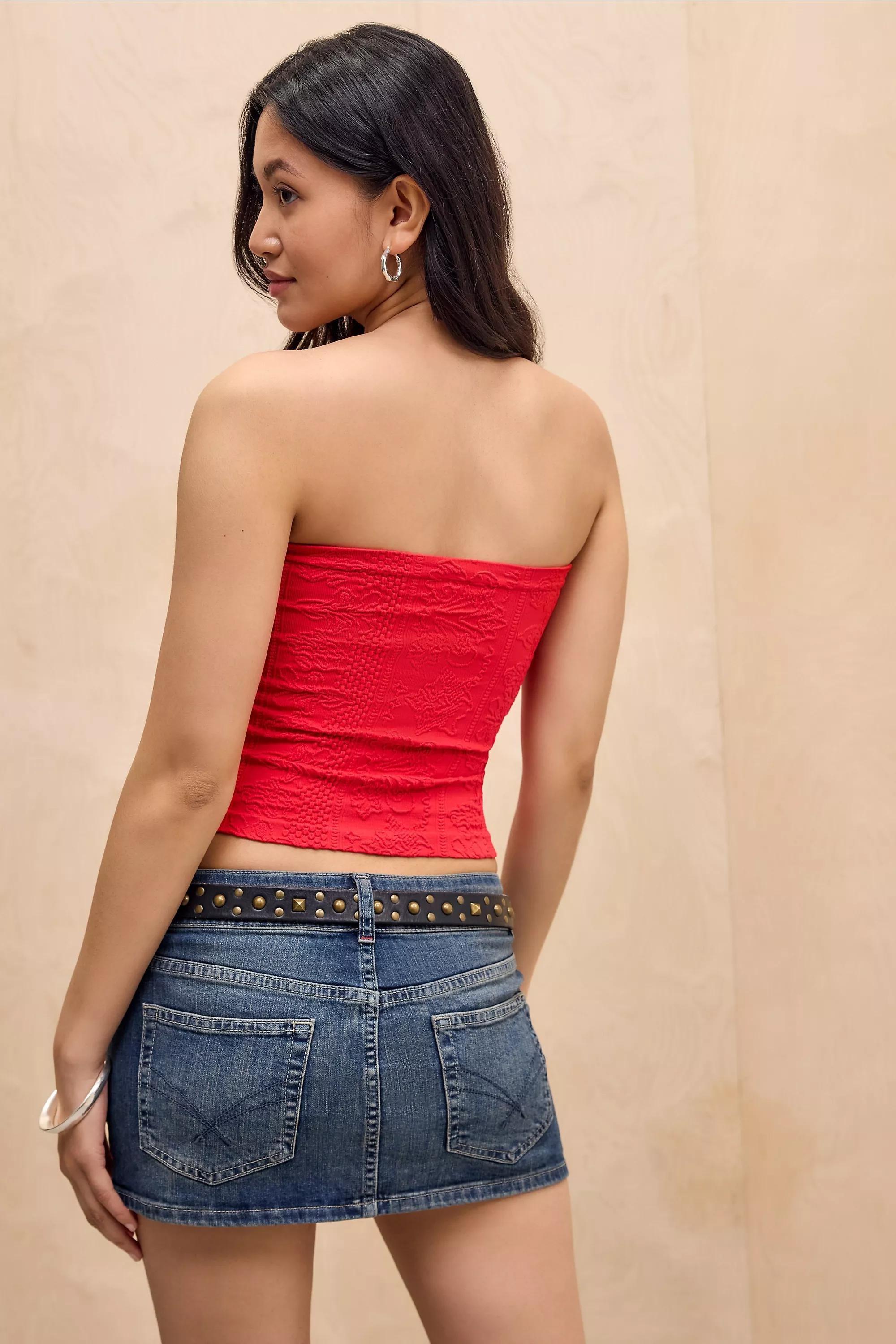 Orange Out From Under Bandeau Tapestry Top, , large image number 3