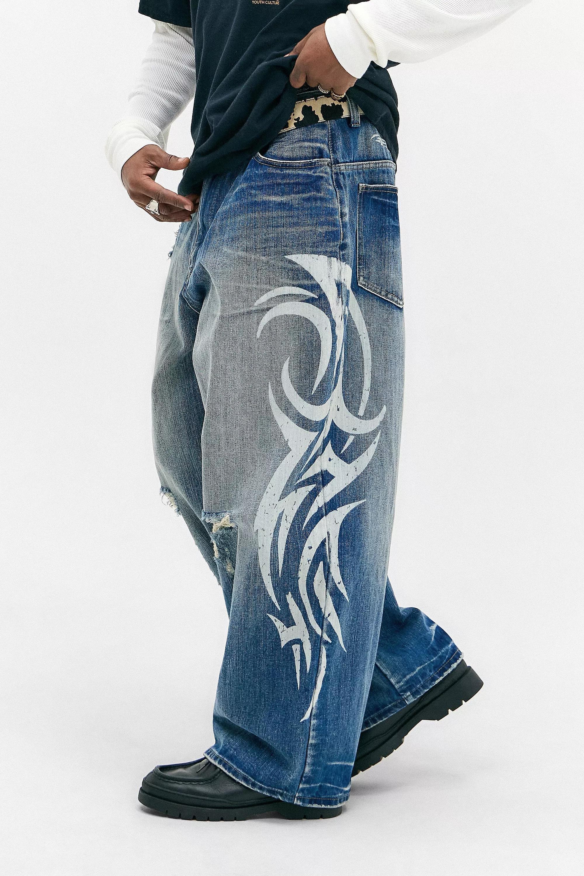 Blue L Jaded London Light Wash Blade Colossus Jeans, , large image number 0