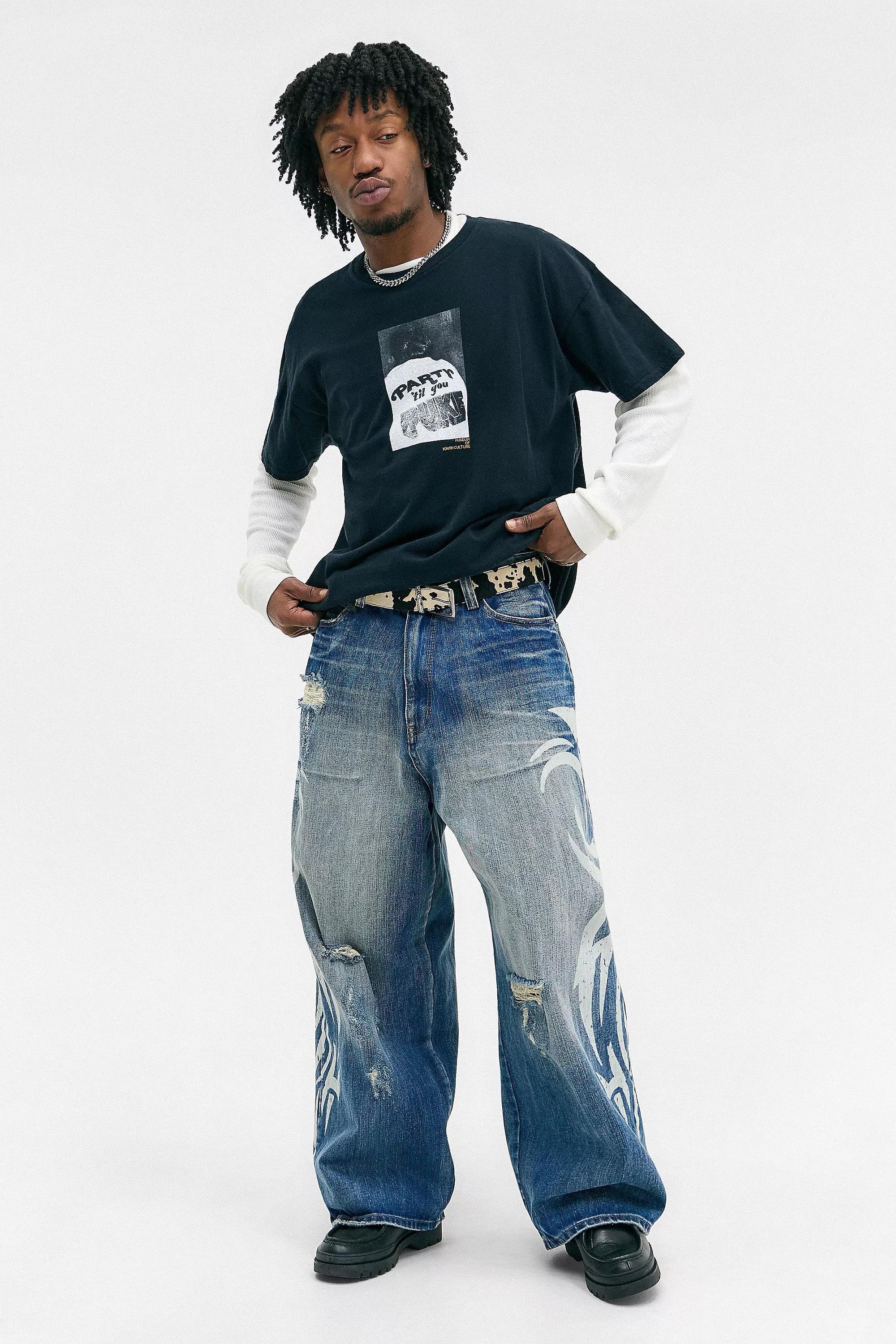 Blue L Jaded London Light Wash Blade Colossus Jeans, , large image number 1
