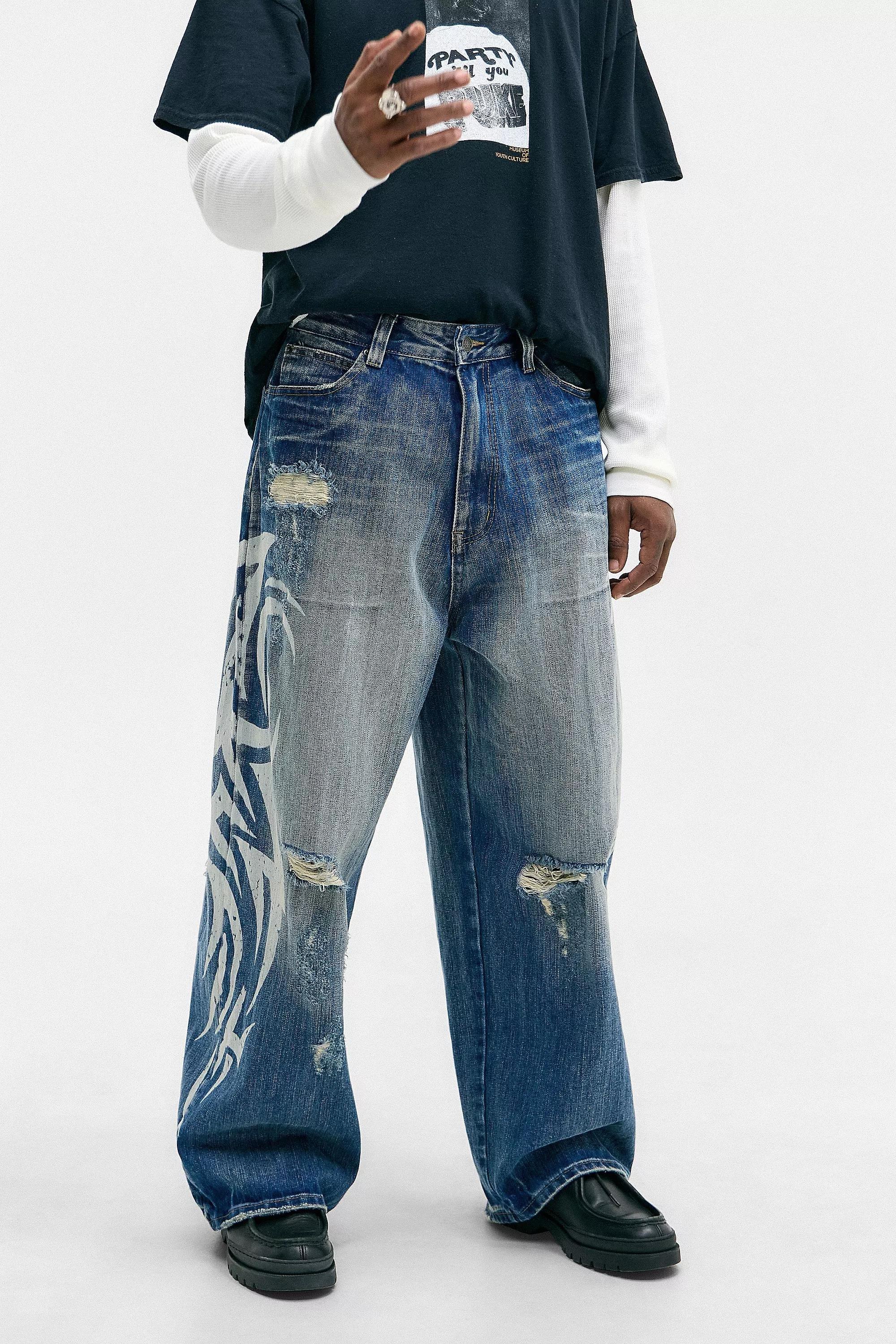 Blue L Jaded London Light Wash Blade Colossus Jeans, , large image number 3
