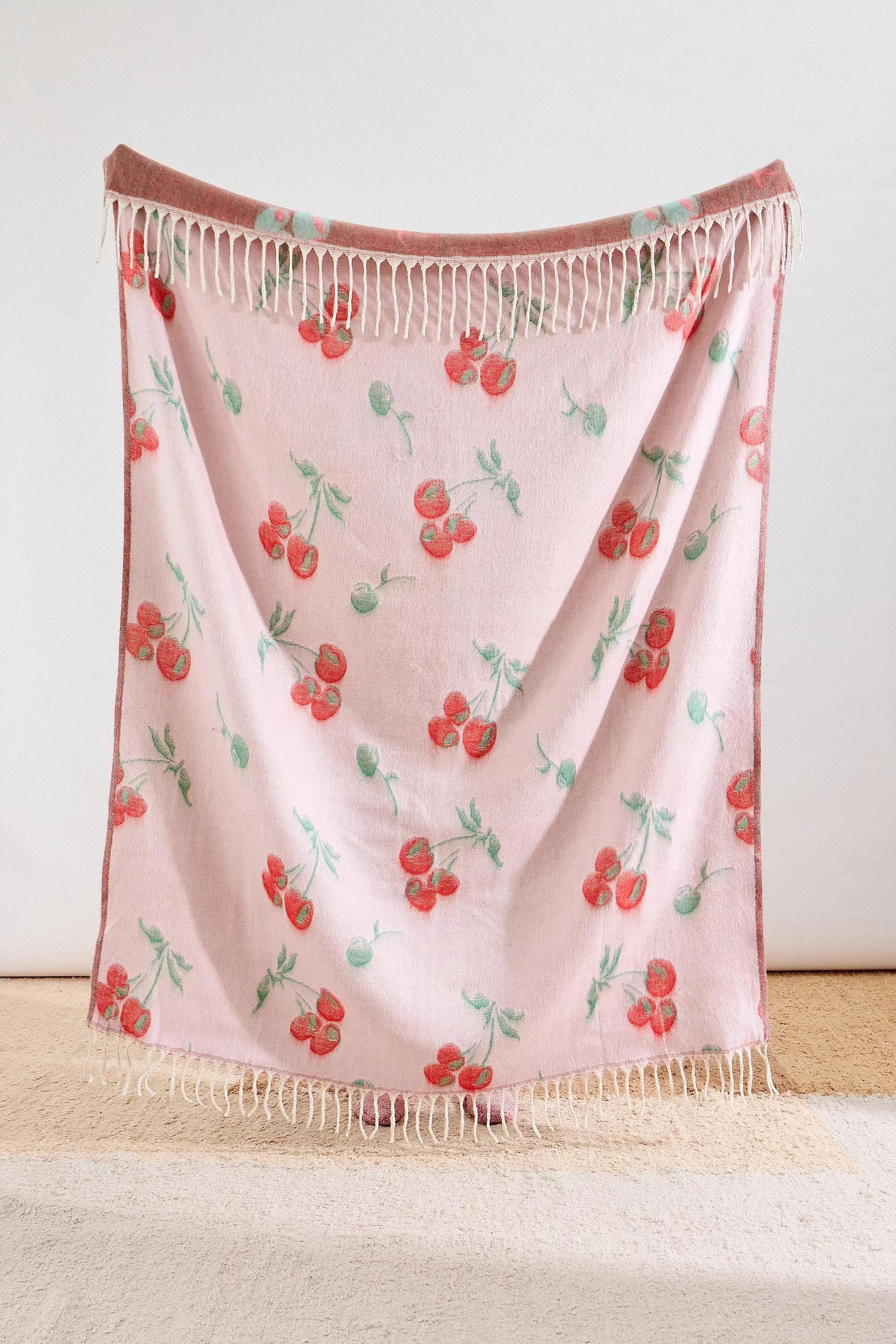 Pink Cherry Art Throw, PINK, large image number 0