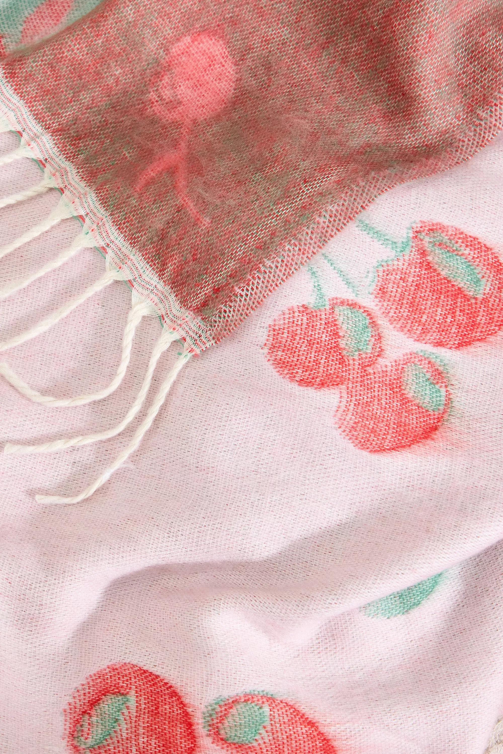 Pink Cherry Art Throw, PINK, large image number 1
