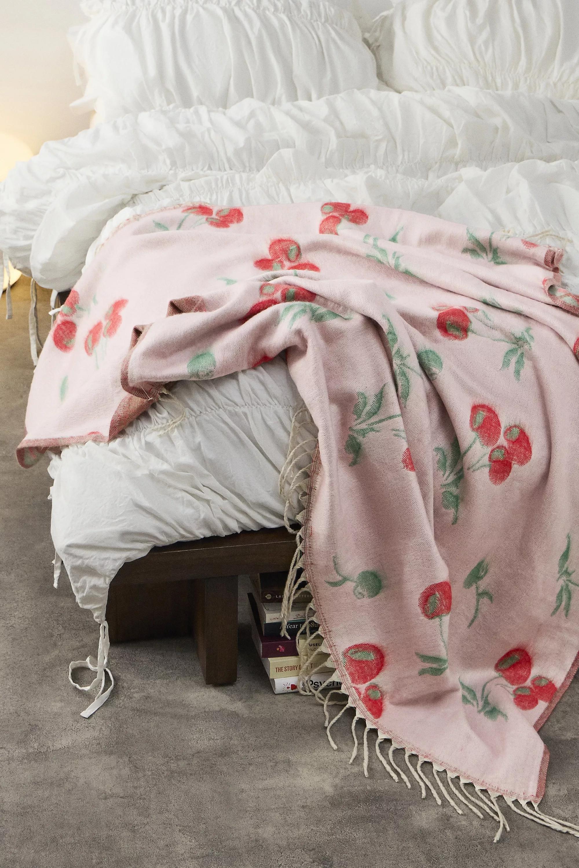 Pink Cherry Art Throw, PINK, large image number 3