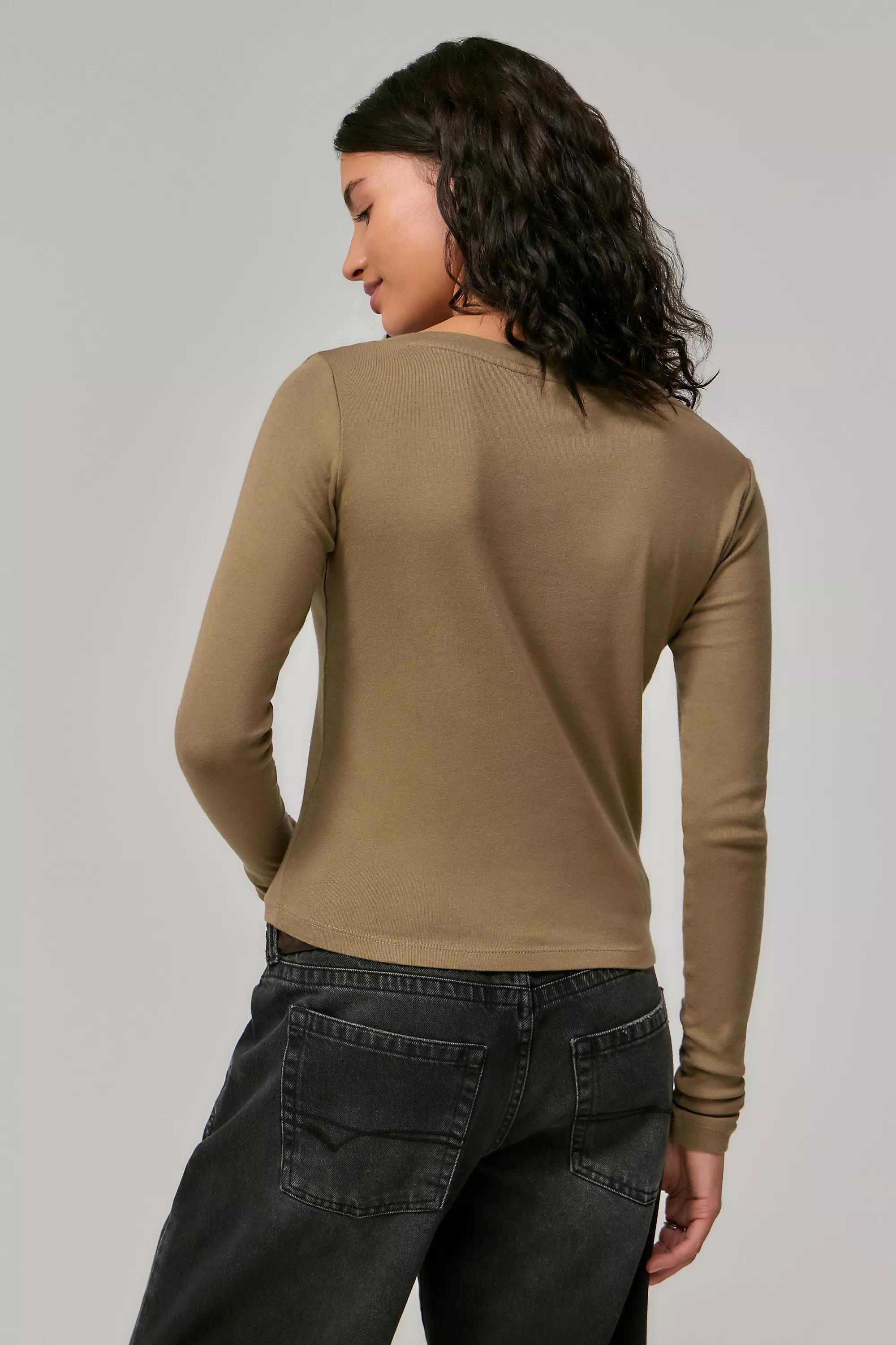 Khaki Bdg Nyc Applique Long Sleeve T-Shirt, , large image number 3