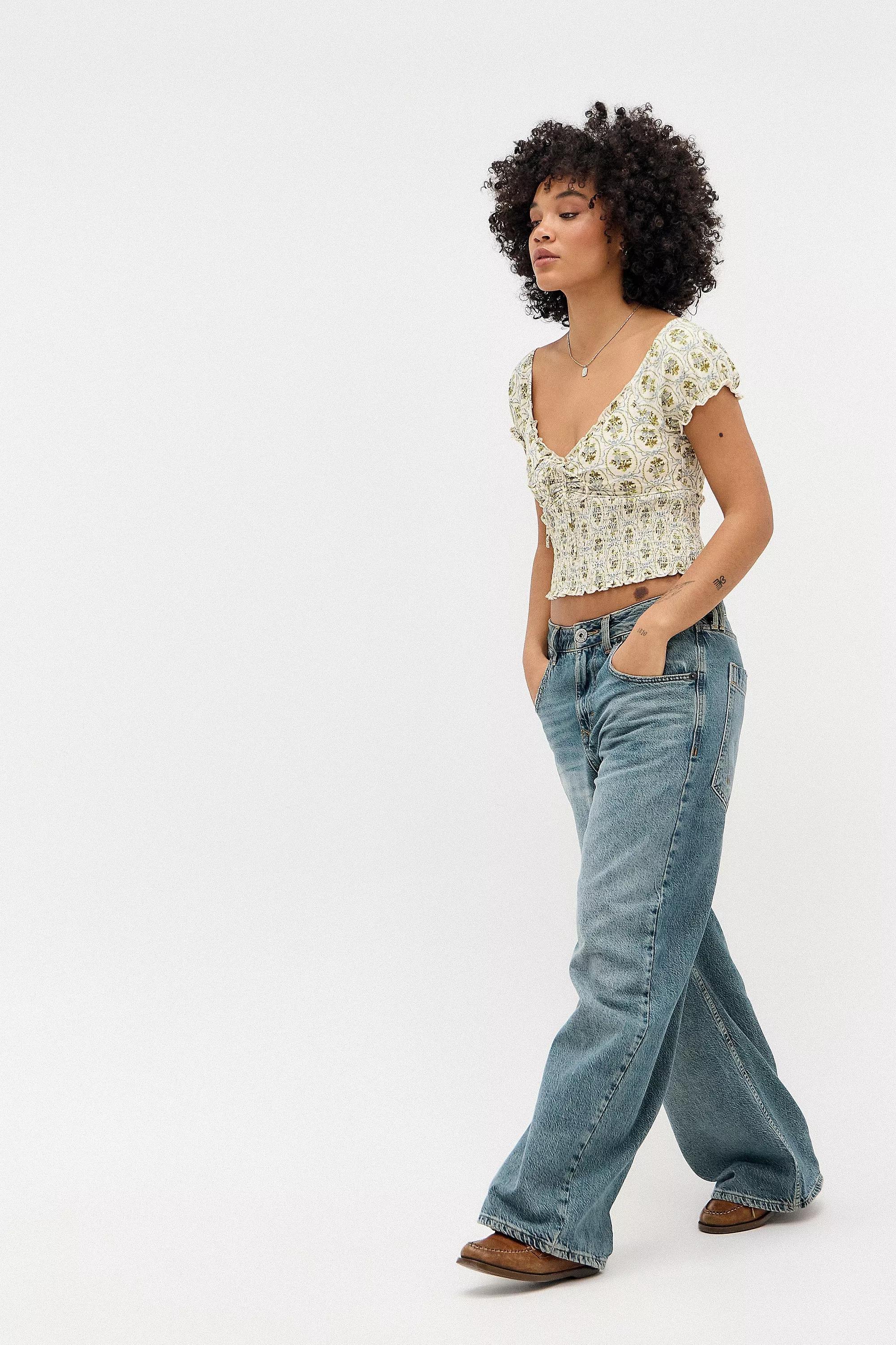 Cream Kimchi Printed Cap Sleeve Top, , large image number 1
