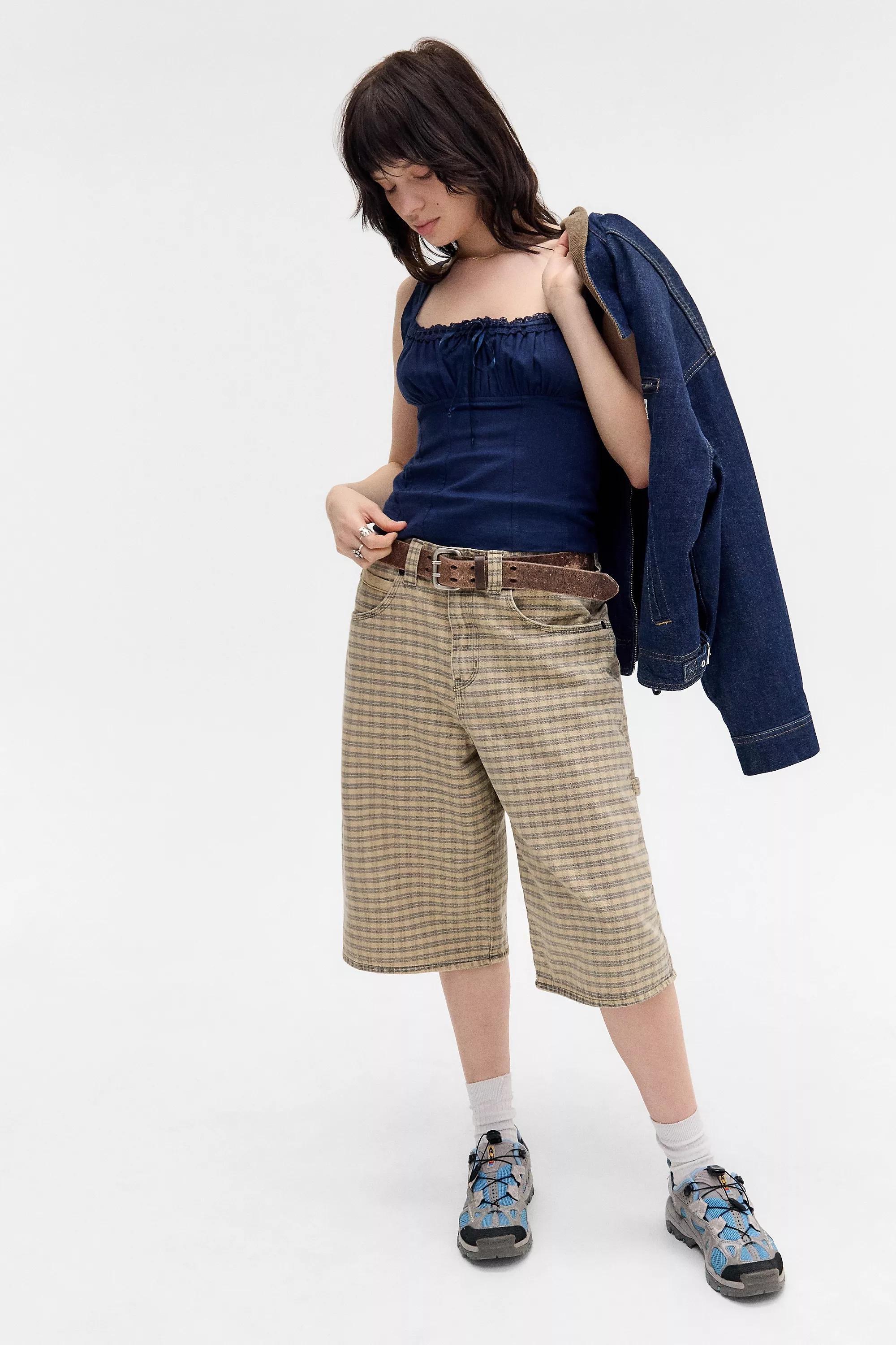 Navy Kimchi Blue Lennon Linen Cami, , large image number 1