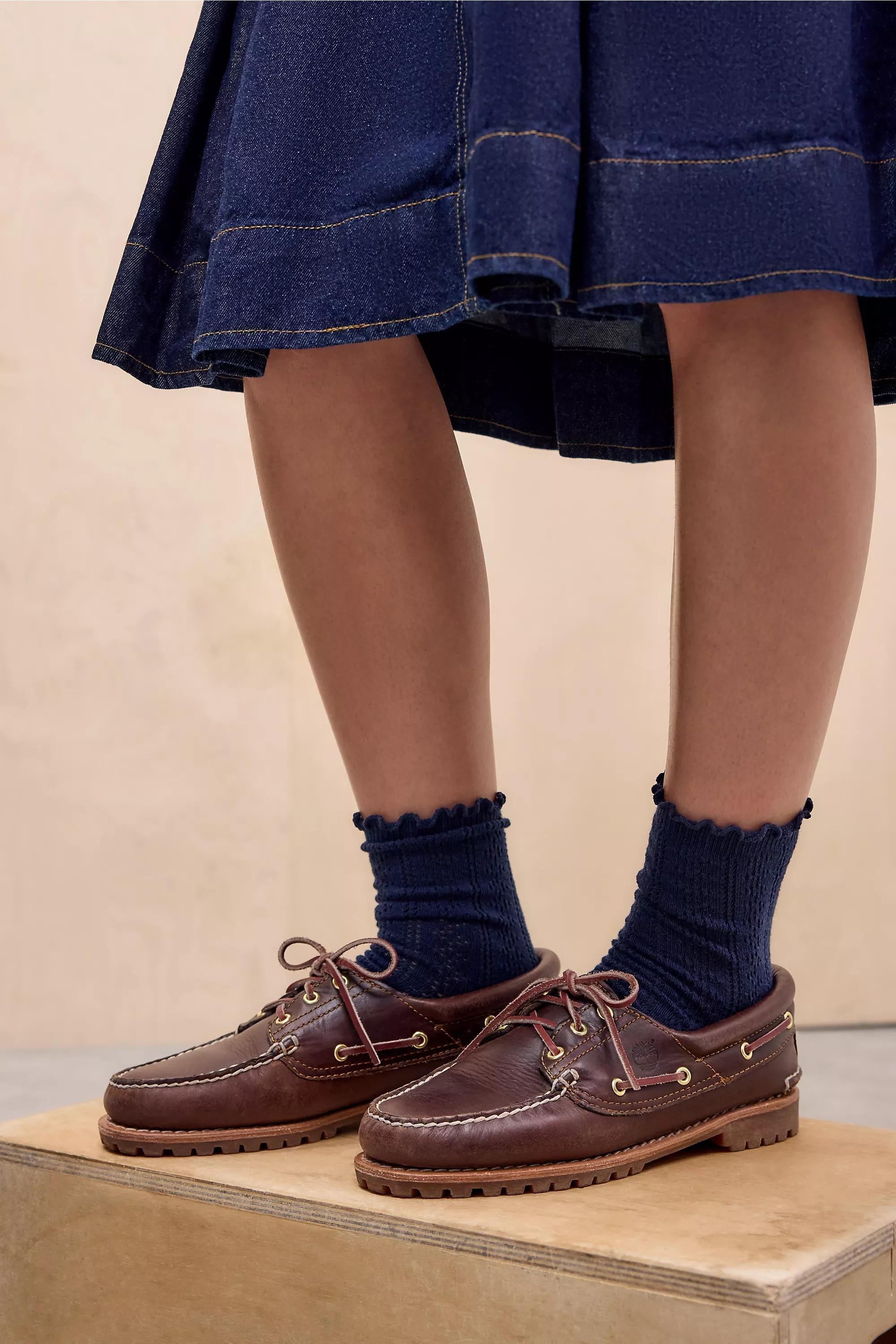 Navy Out From Under Pointelle Socks, NAVY, large image number 0