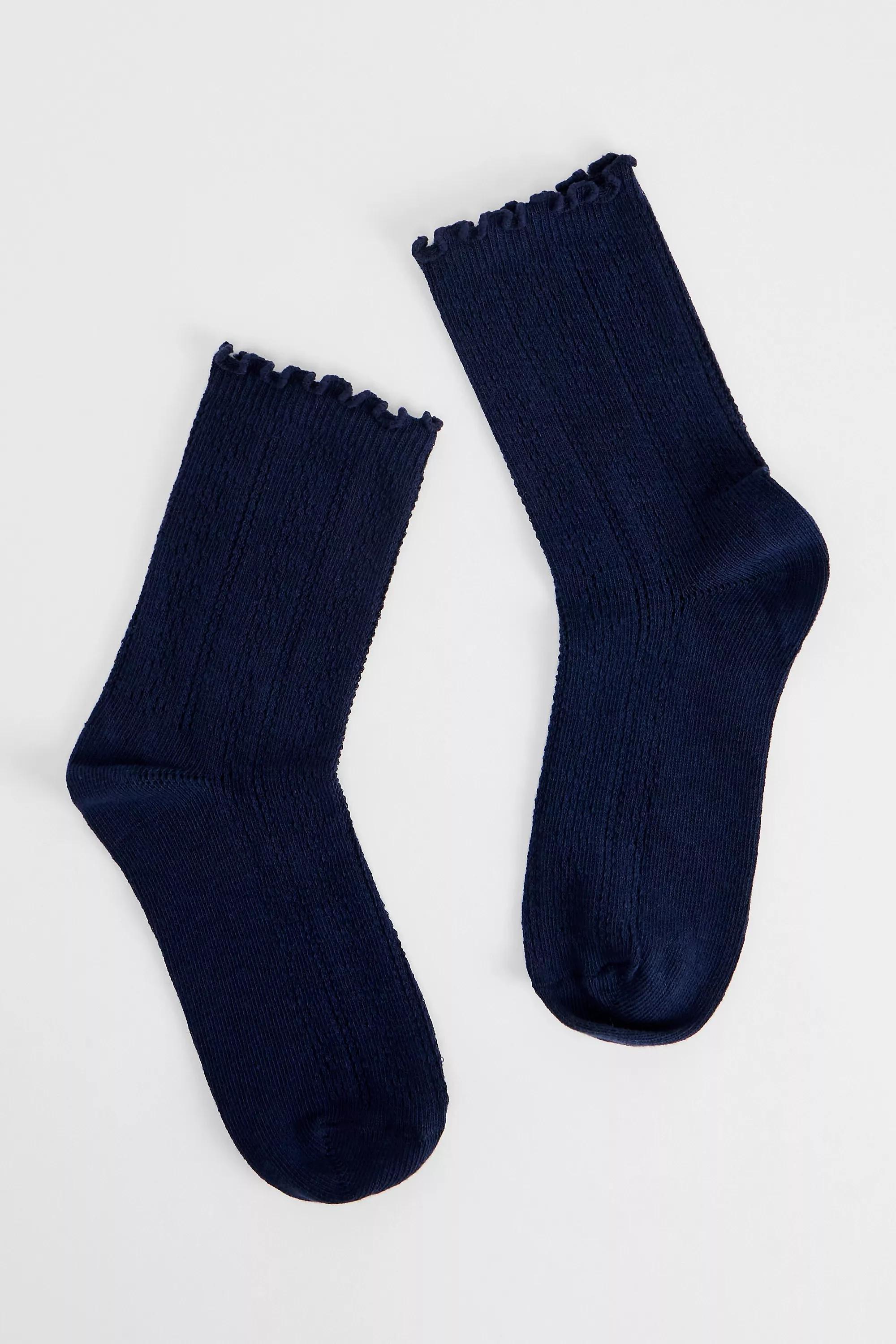 Navy Out From Under Pointelle Socks, NAVY, large image number 1