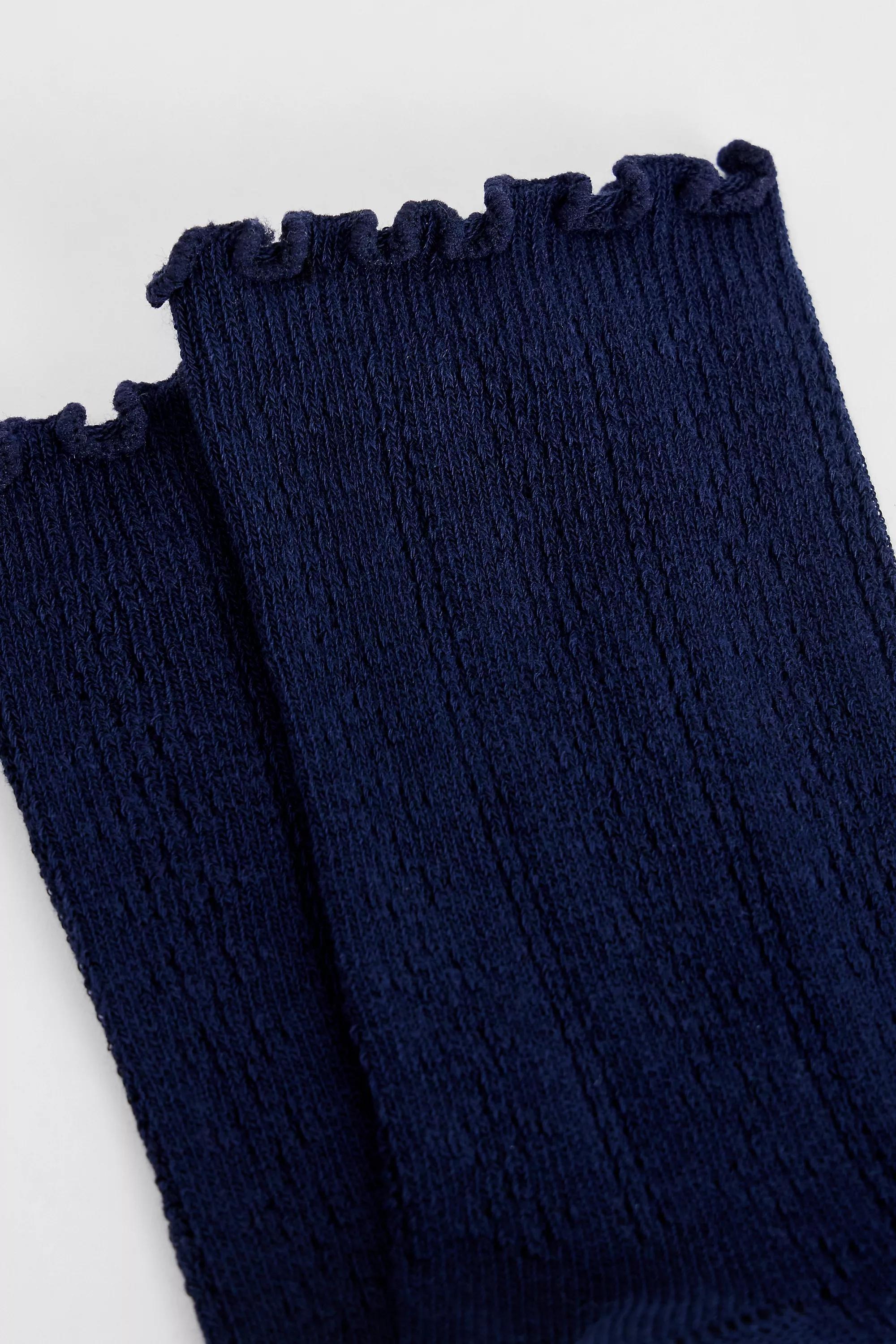 Navy Out From Under Pointelle Socks, NAVY, large image number 2