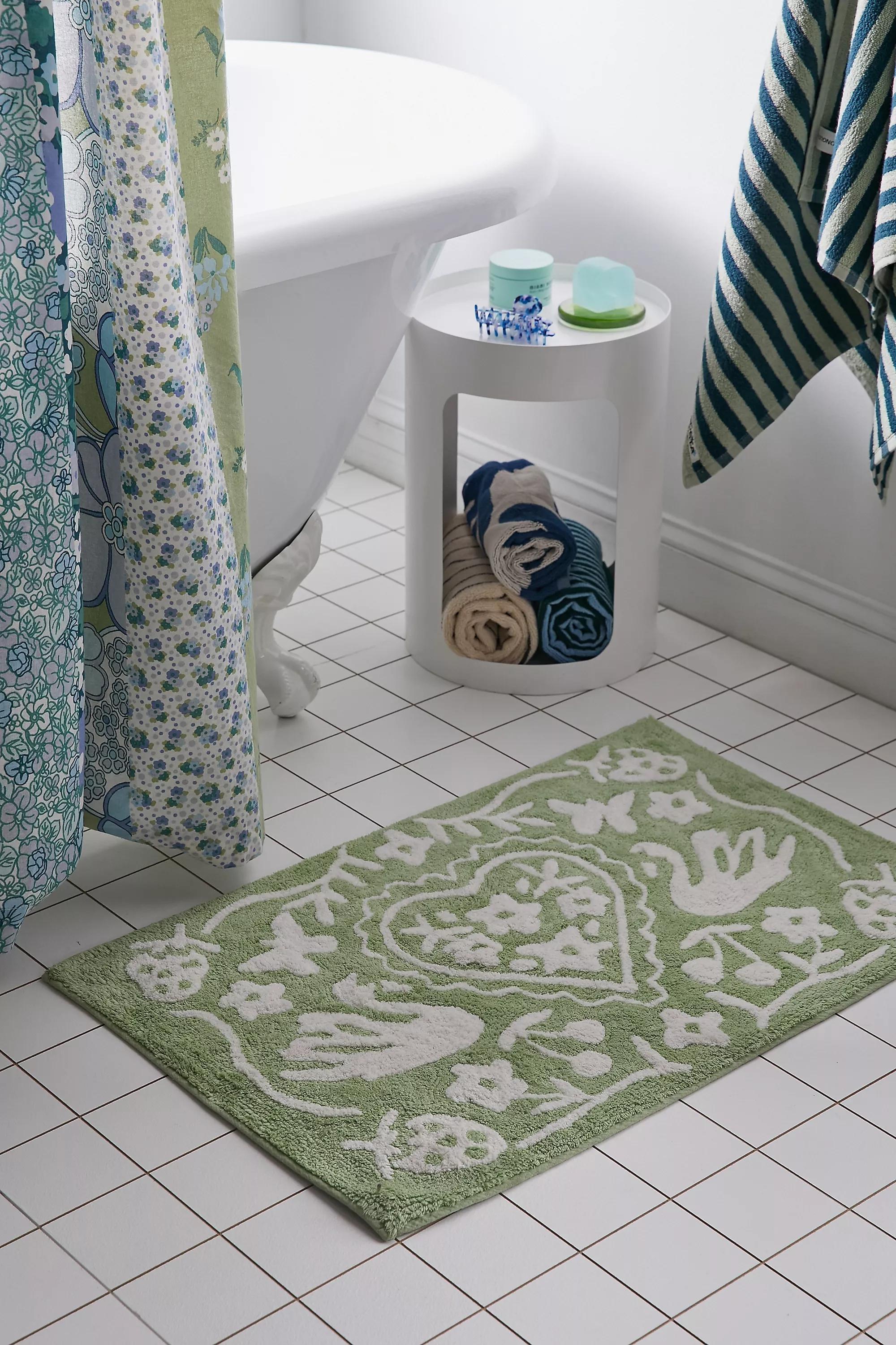 Green Mariya Bath Mat, , medium