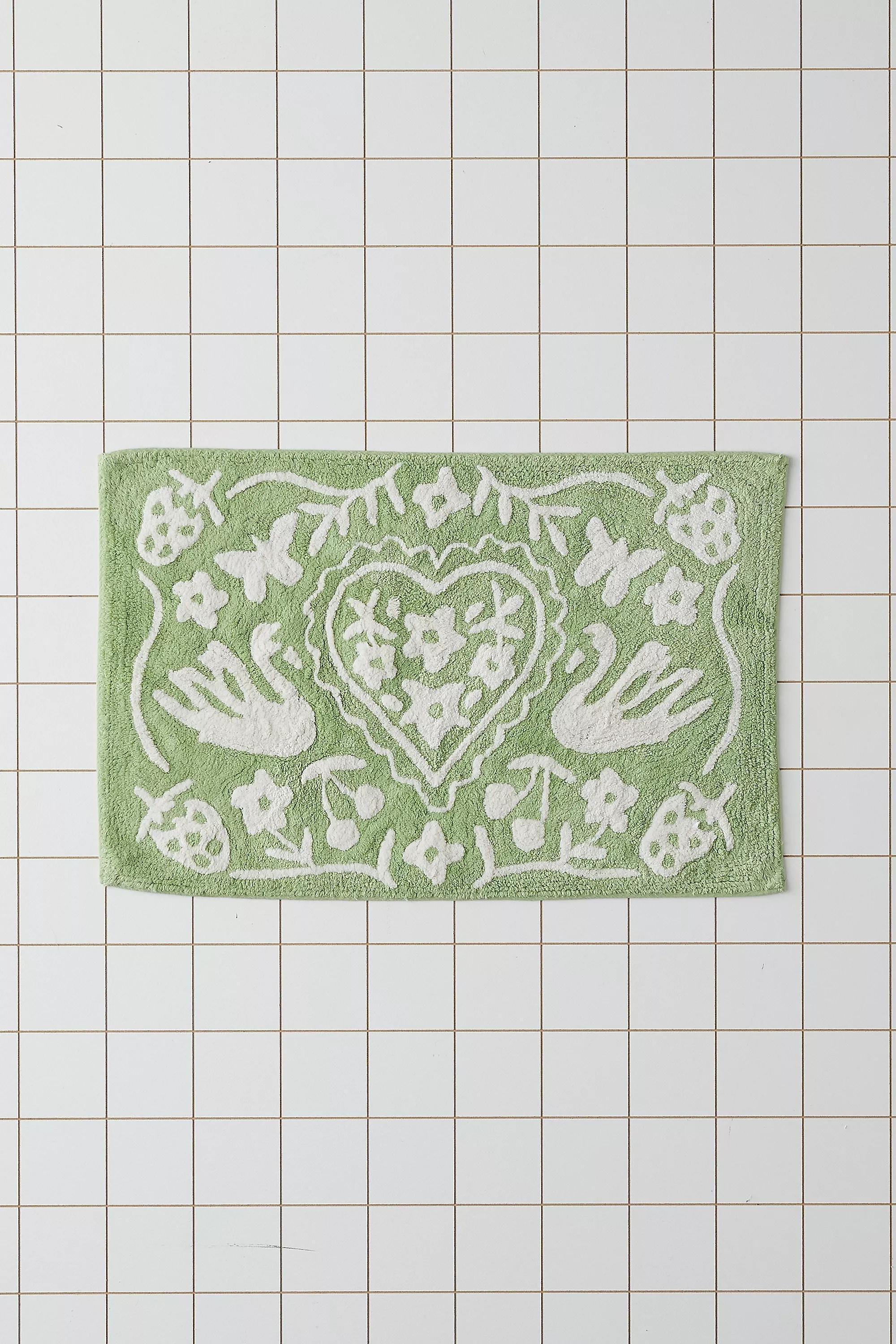 Green Mariya Bath Mat, LT GREEN, large image number 1