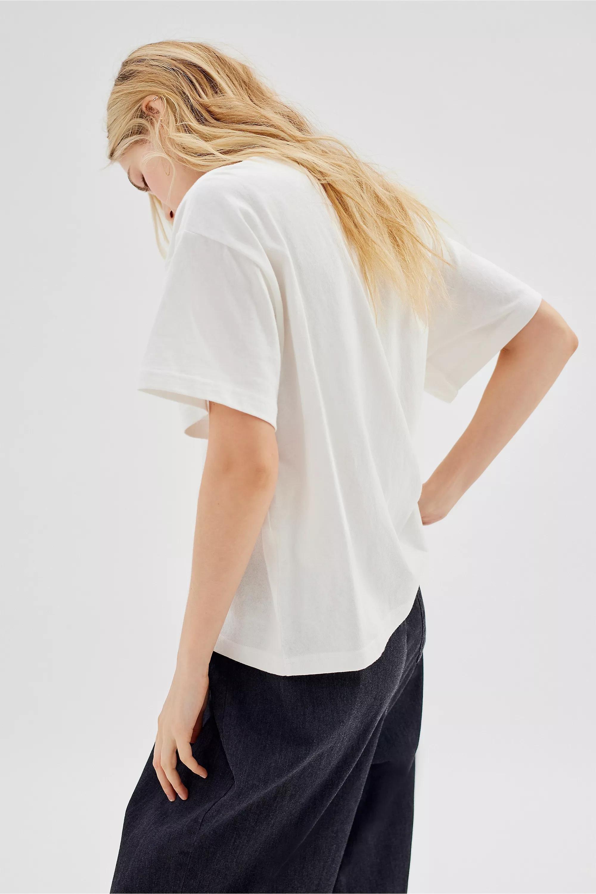 White Crewneck Oversized T-Shirt, , large image number 2