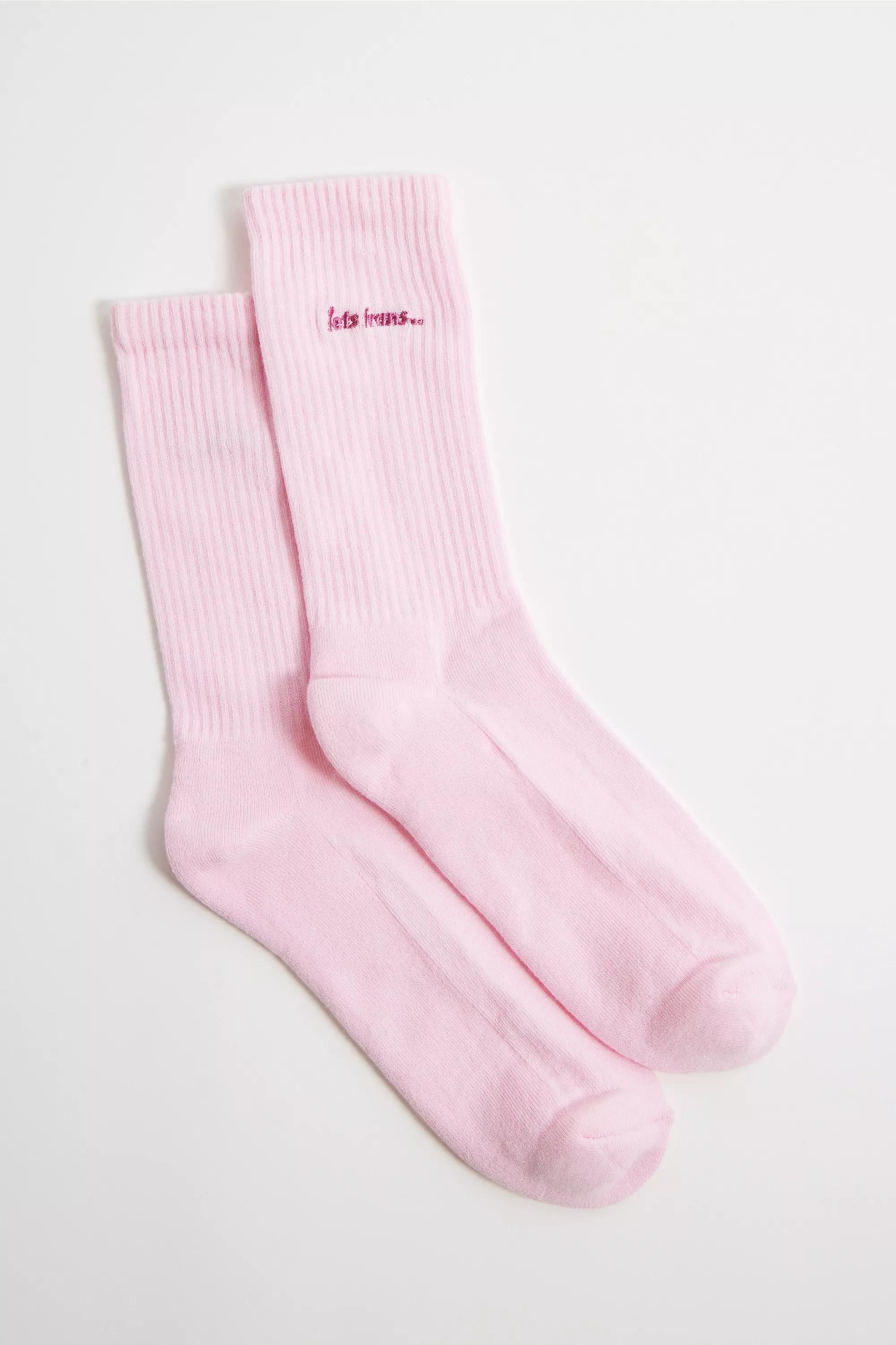 Pink Iets Frans...Pale Socks, PINK, large image number 0