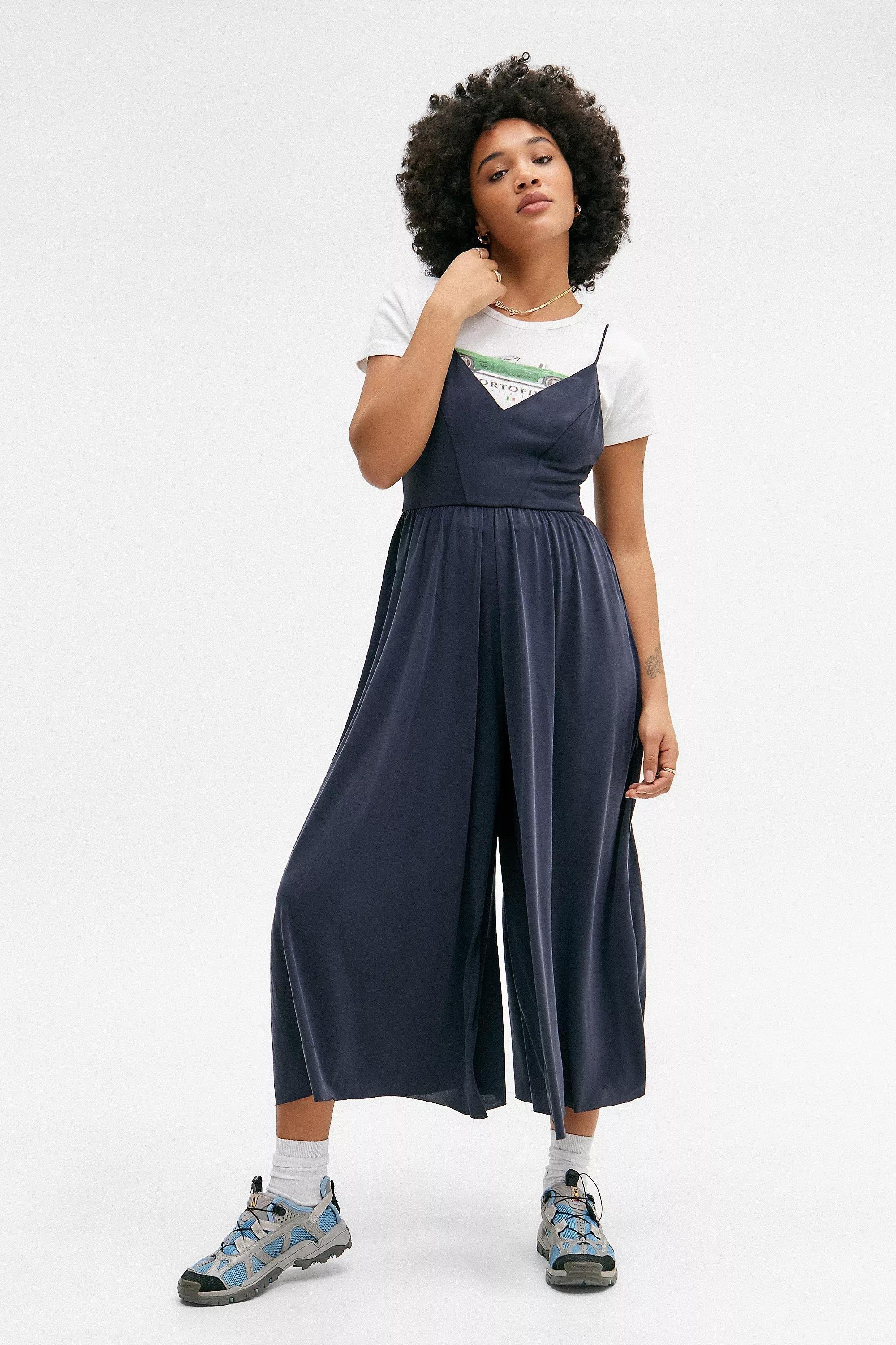 Blue High Waisted V-Neck Jumpsuit, , large image number 0