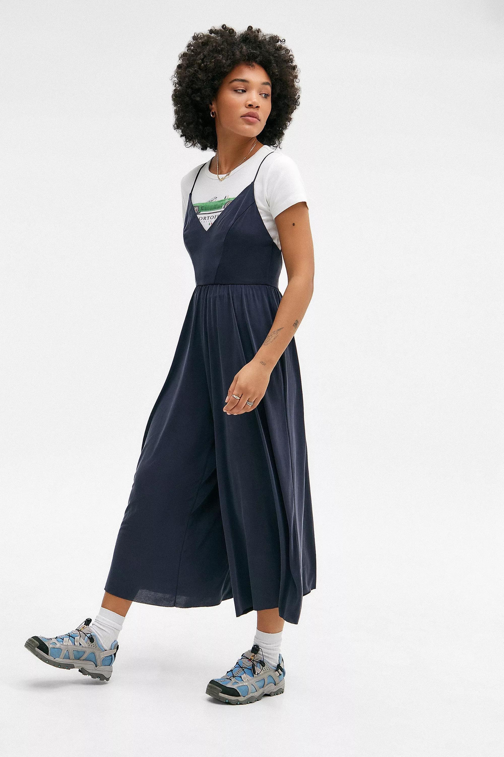 Blue High Waisted V-Neck Jumpsuit, , large image number 2