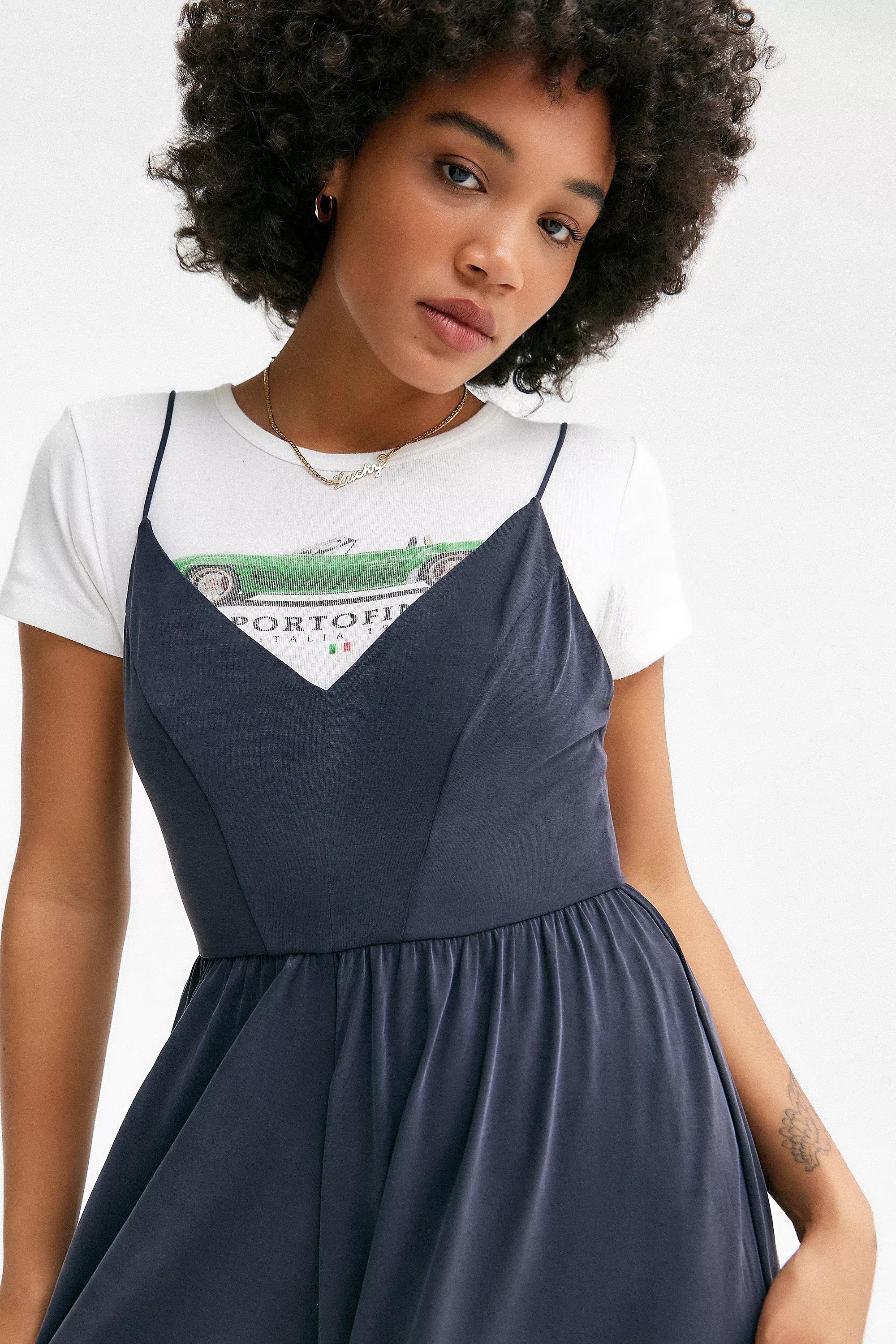 Blue High Waisted V-Neck Jumpsuit, , large image number 4