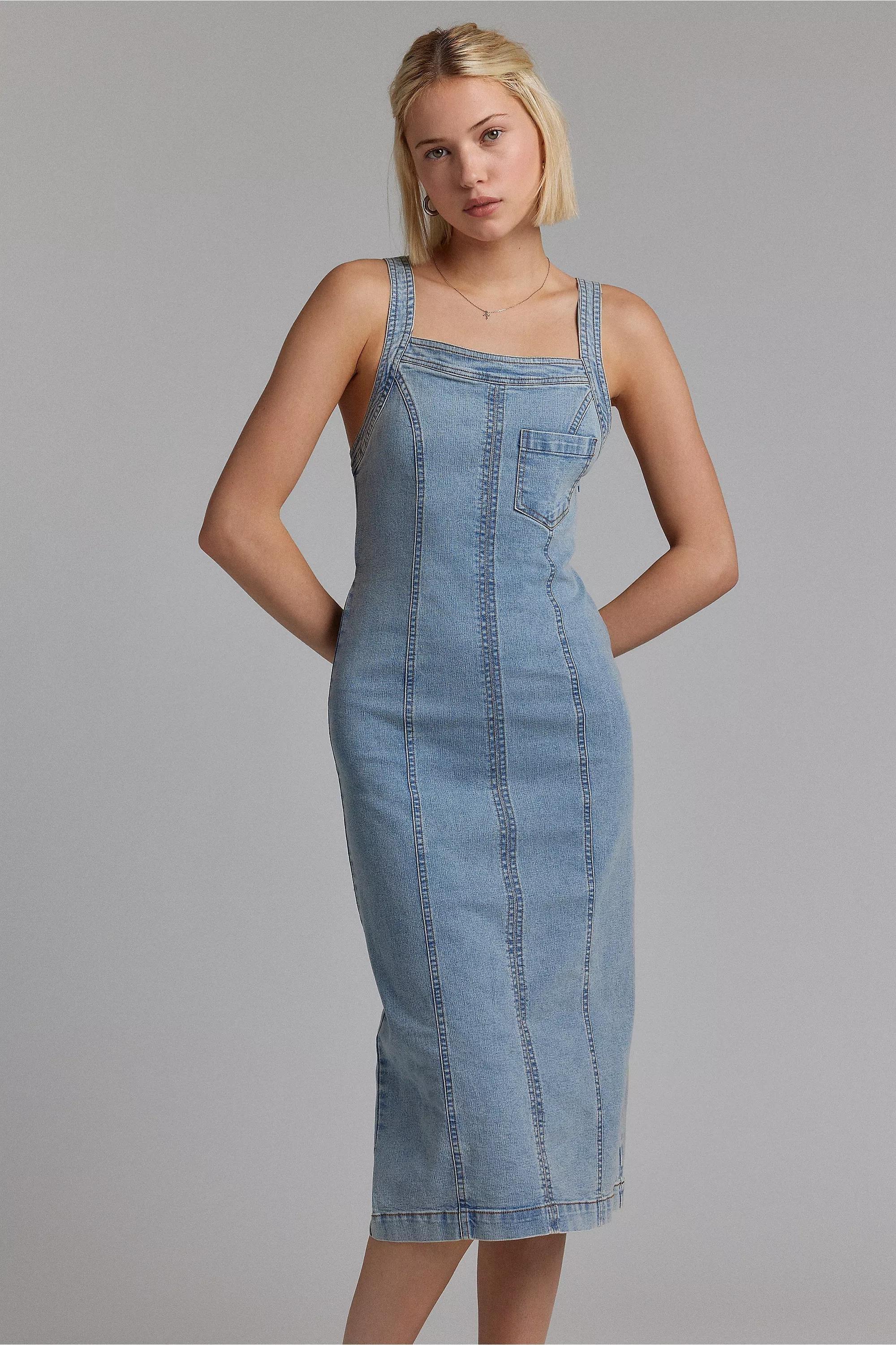 Blue Bdg Denim Midi Dress, , large image number 2