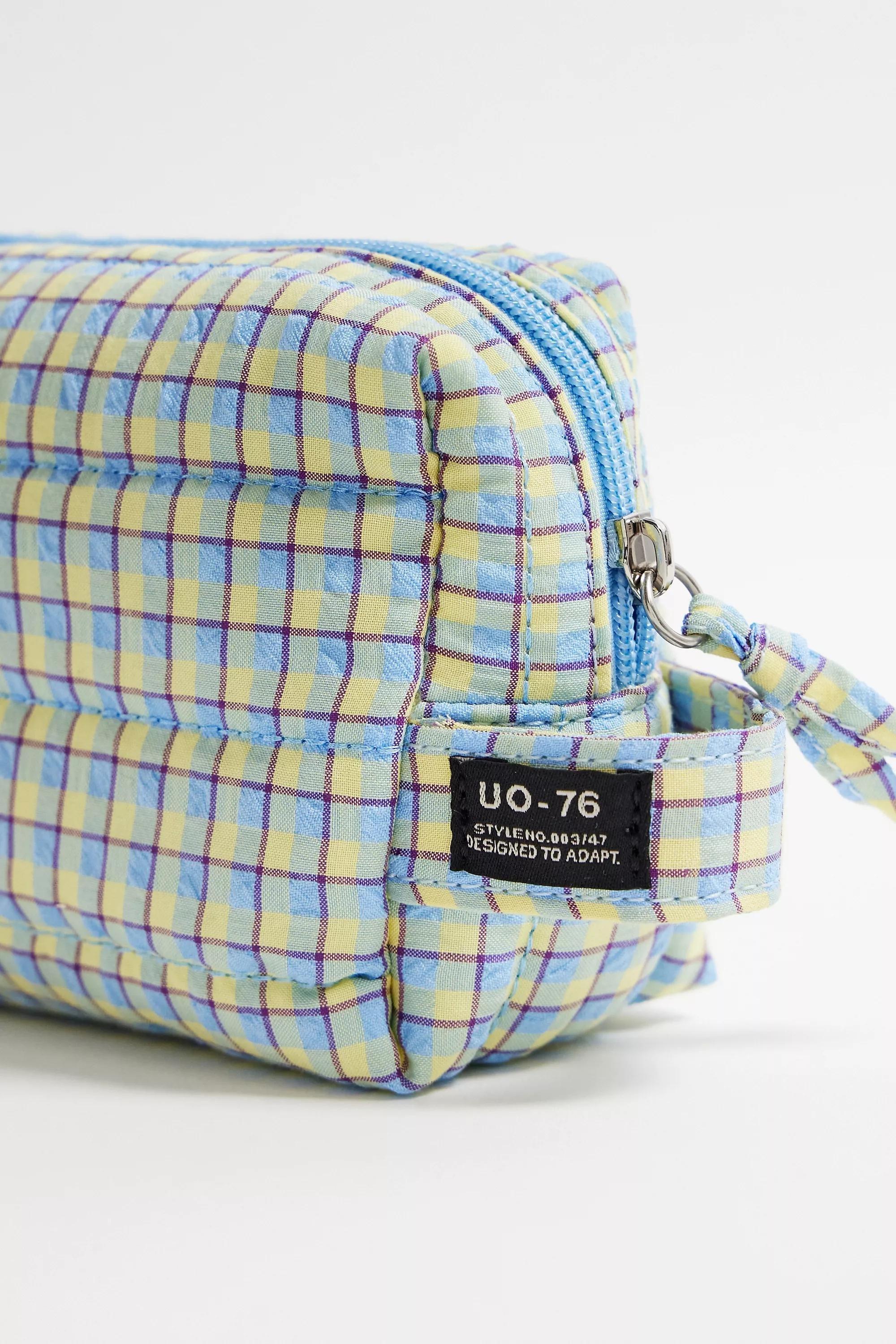 Blue UO Gingham Makeup Bag, BLUE, large image number 2