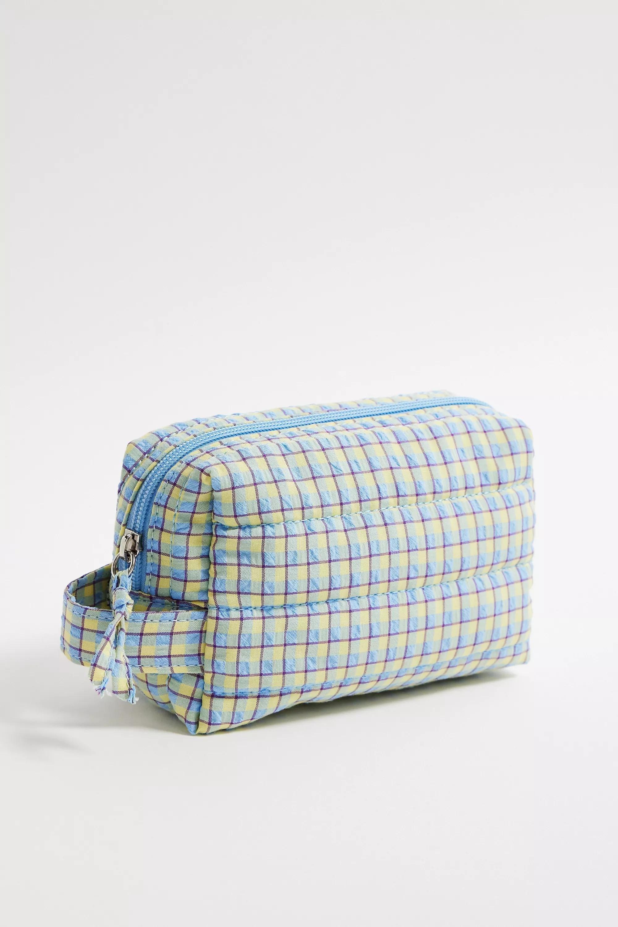 Blue UO Gingham Makeup Bag, BLUE, large image number 3