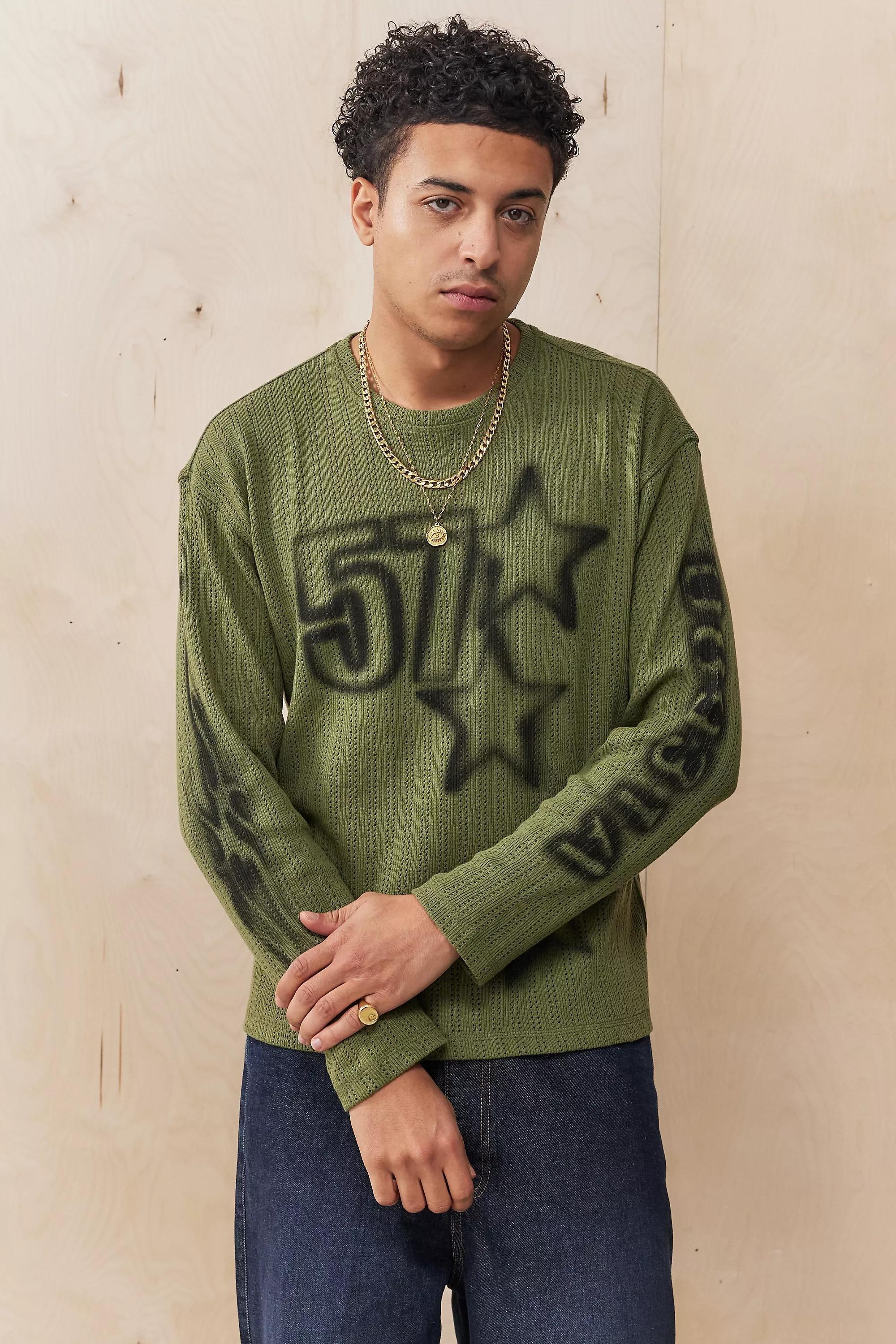 Khaki UO Pointelle T-Shirt, , large image number 0