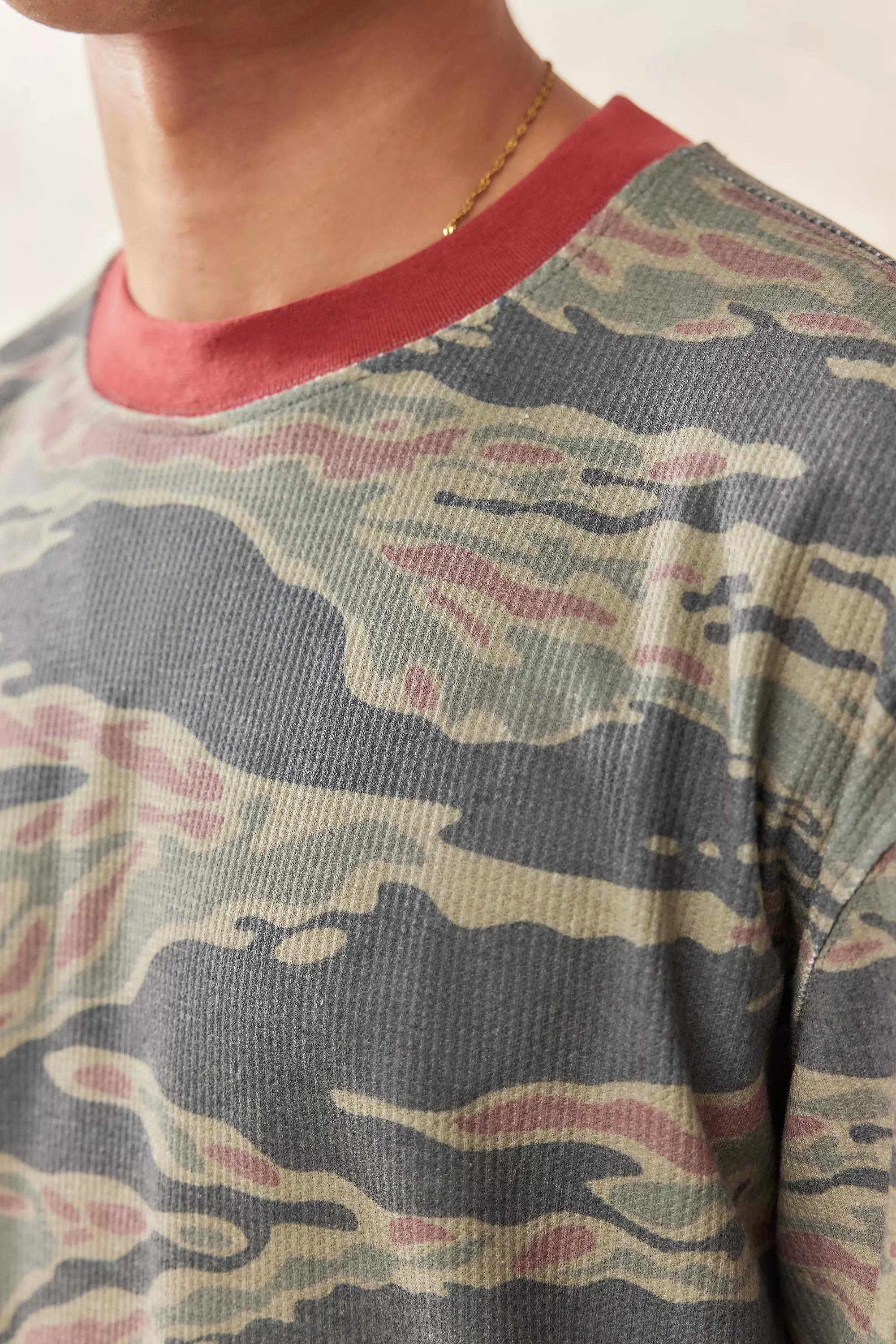 Green Camo Waffle Long-Sleeve T-Shirt, , large image number 1