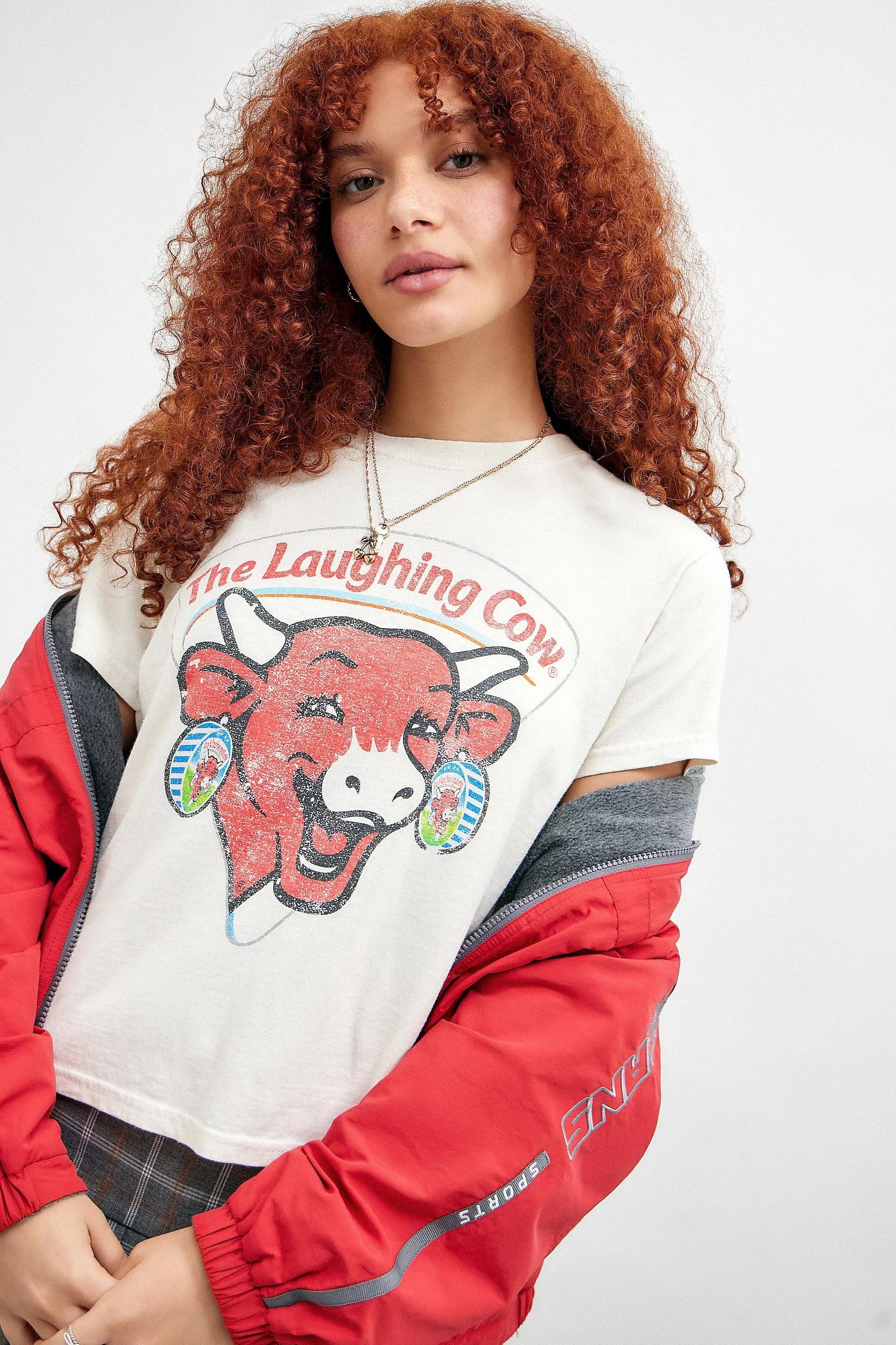 White UO Laughing Cow T-Shirt, , large image number 0