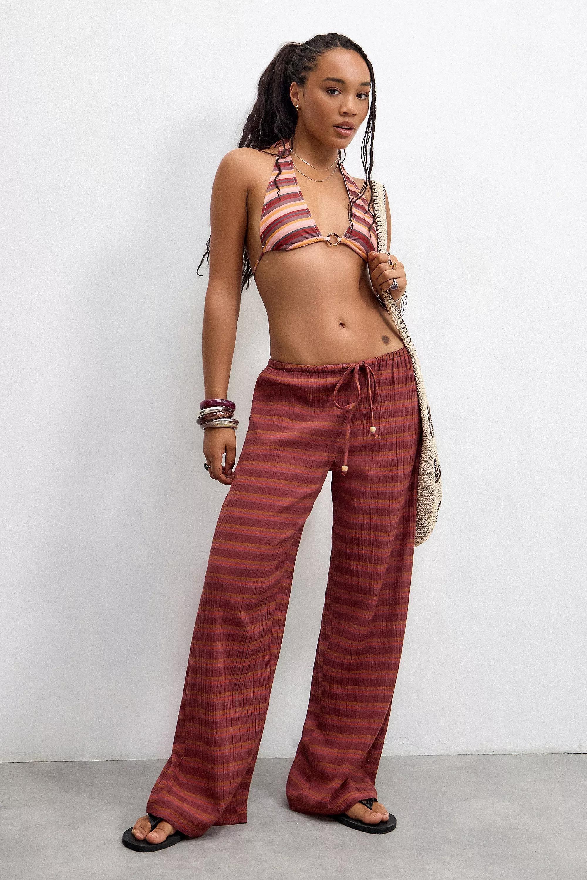 Brown Out From Under Striped Trousers, , large image number 0