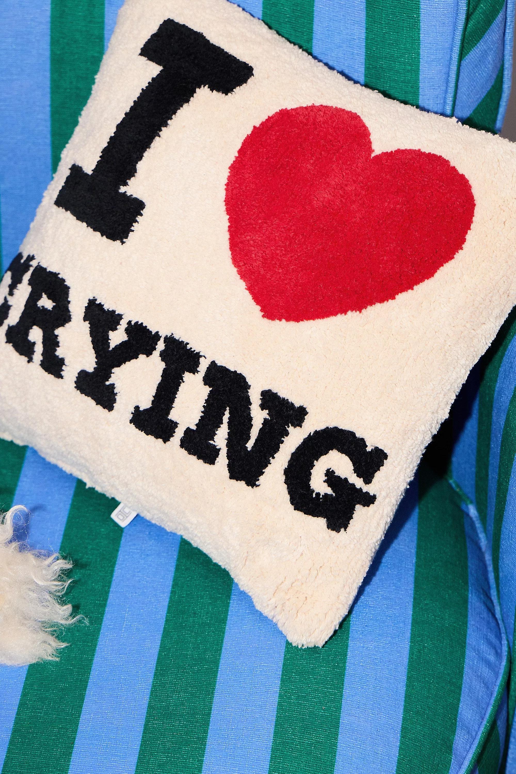 White I Love Crying Cushion, NEUTR, large image number 1