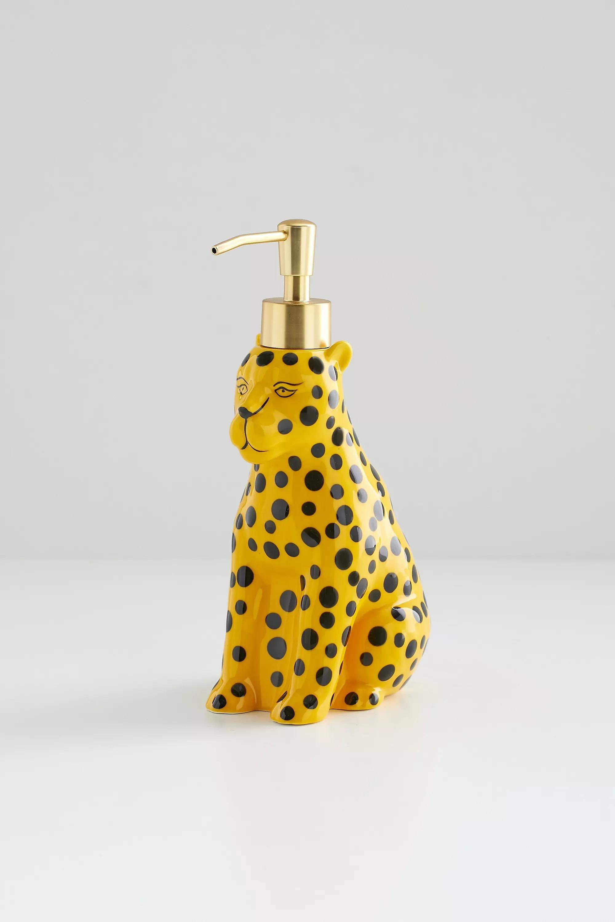 Yellow Leopard Soap Dispenser, YEL, large image number 2