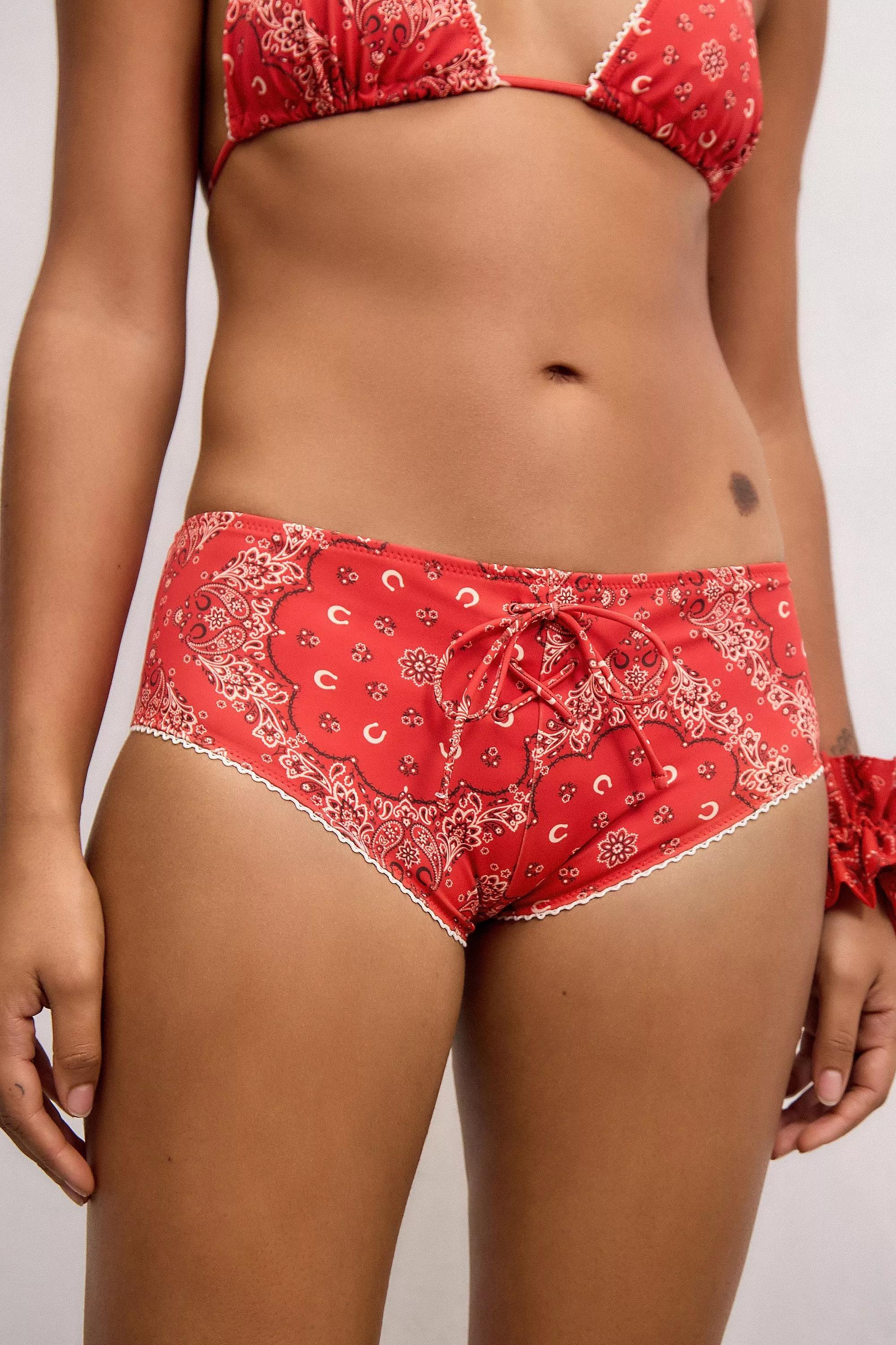 Red Out From Under Billy Bikini Bottoms, , large image number 1