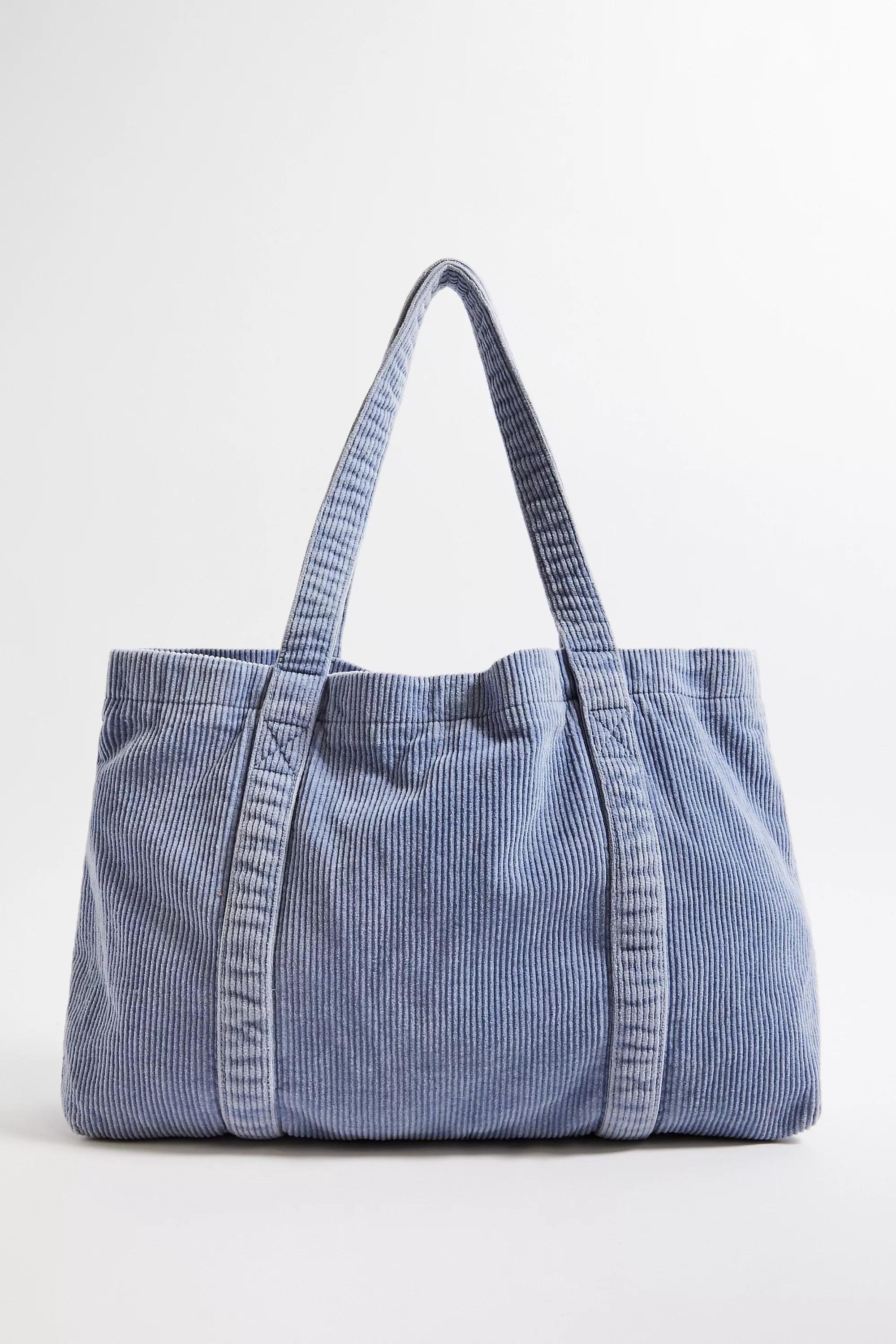 UO Textured Handmade Tote Bag, BLUE, large image number 3