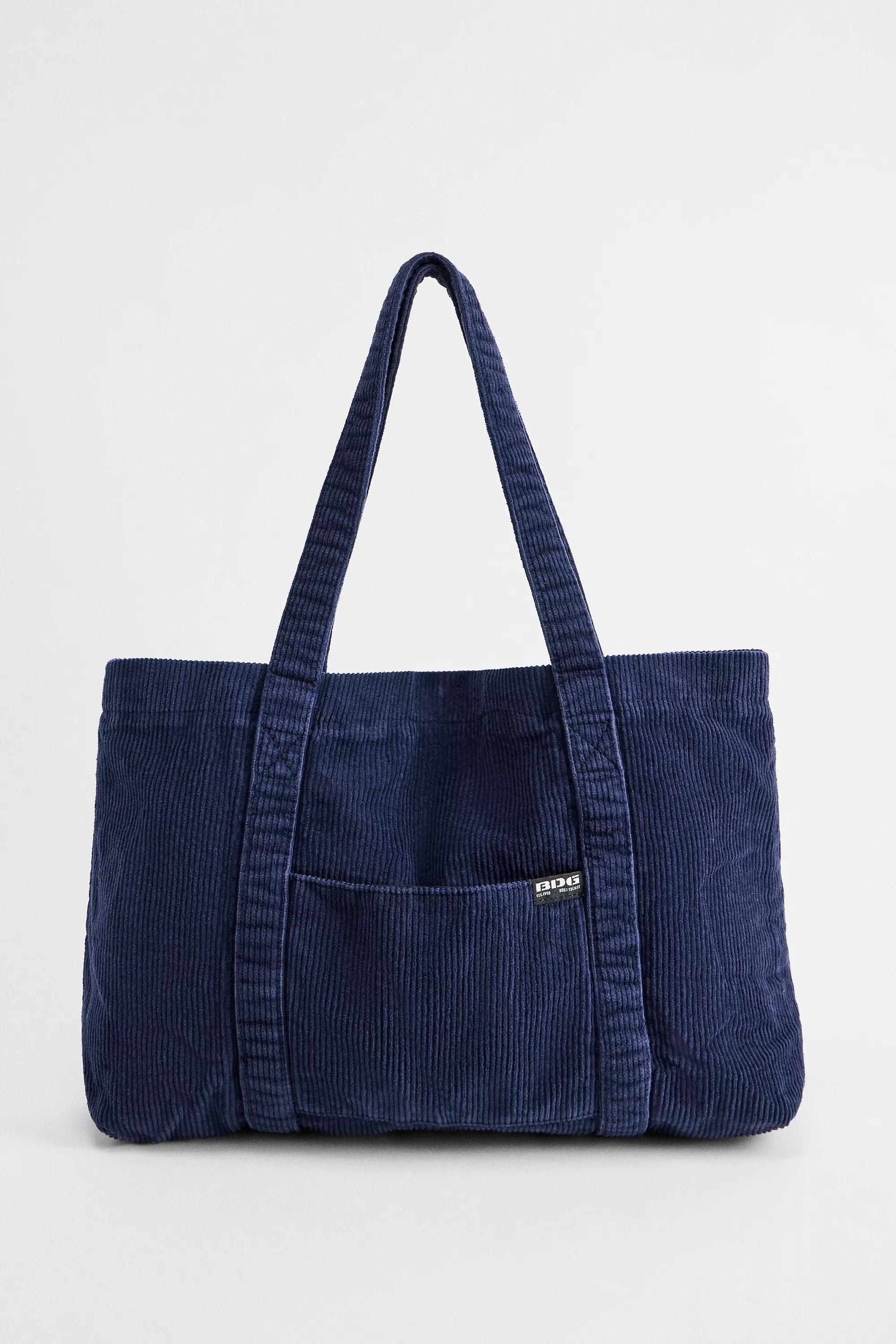 Blue Bdg Tab Pocket Corduroy Tote Bag, SAPPHIRE, large image number 2